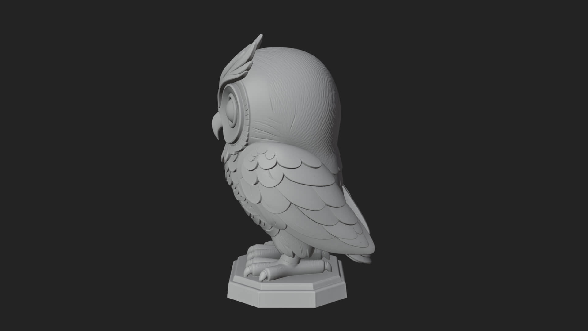 Horned Owl Bird Statue Design 4 3D Print Model 3D Model