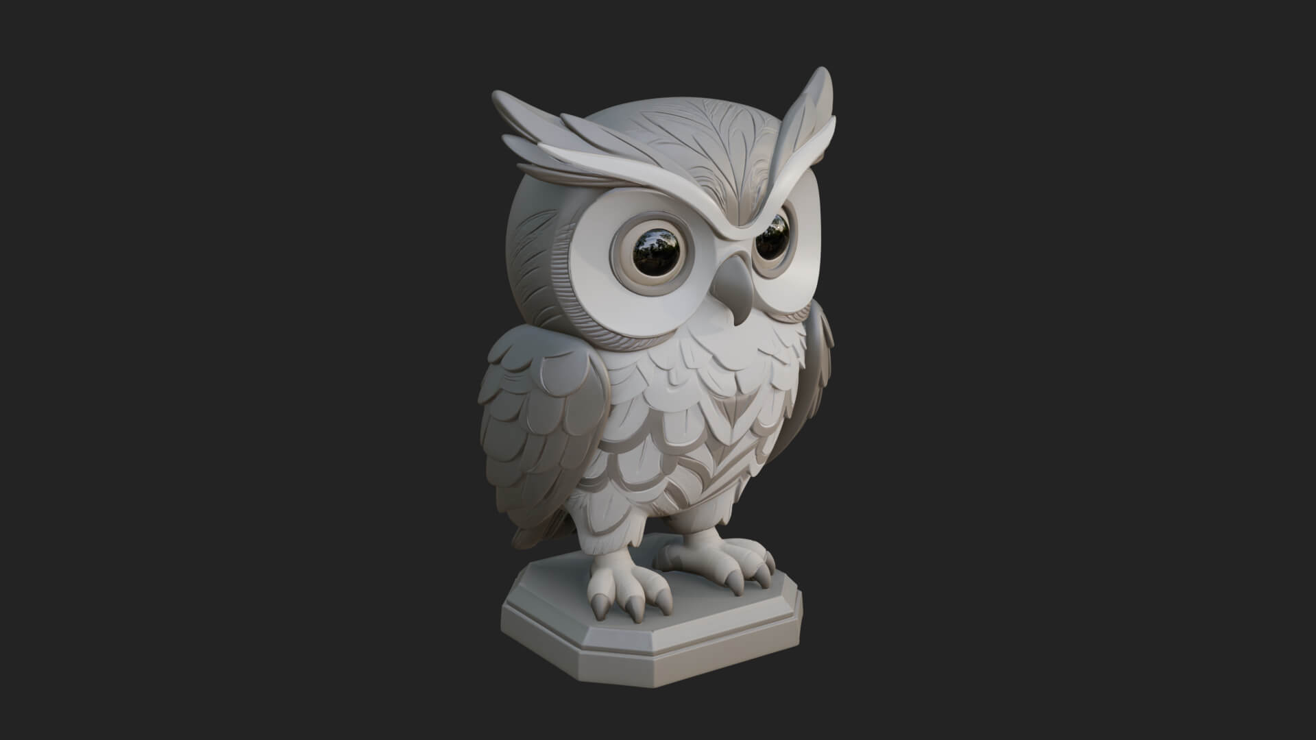 Horned Owl Bird Statue Design 5 3D Print Model 3D Model
