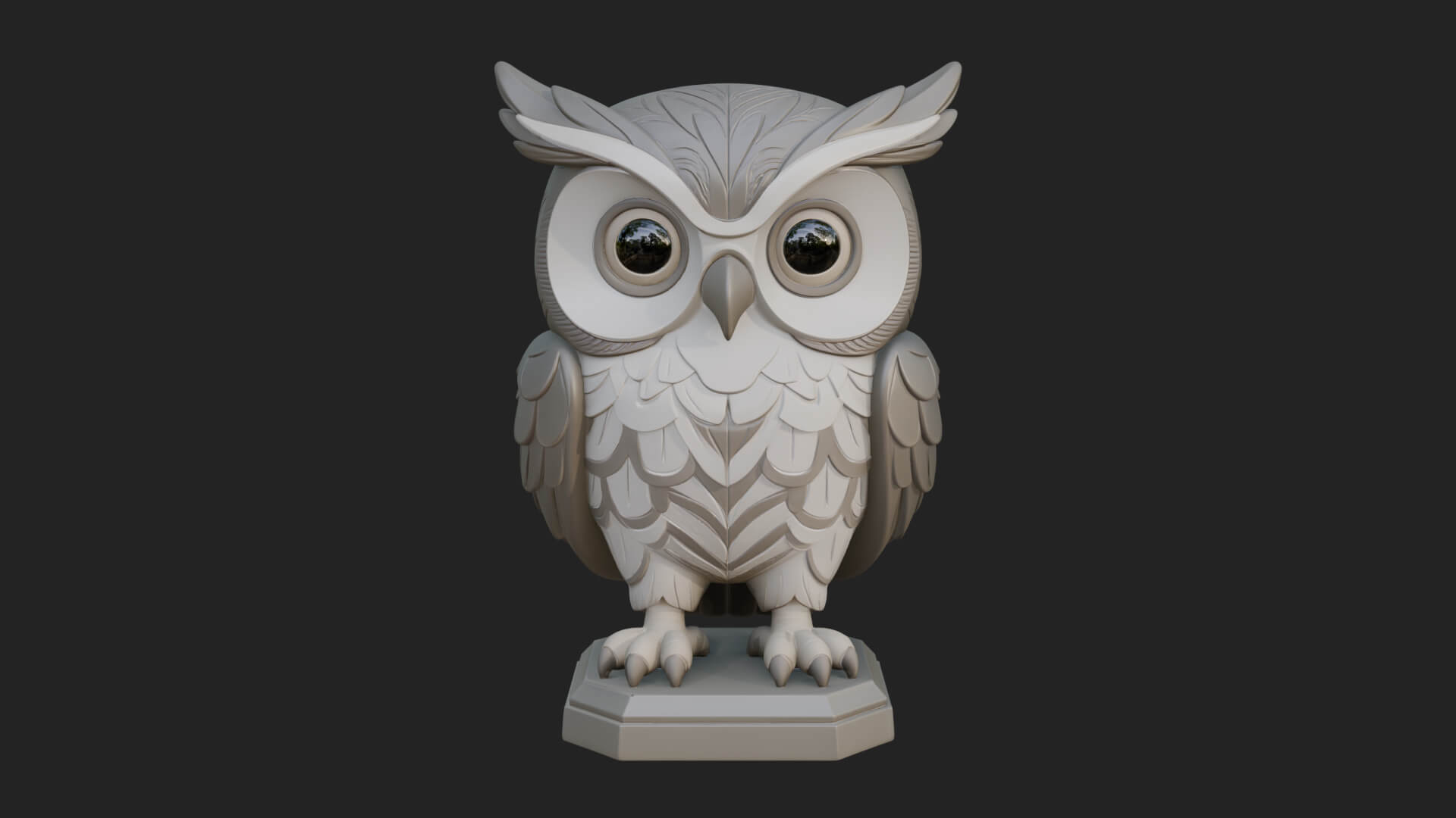 Horned Owl Bird Statue Design 5 3D Print Model 3D Model