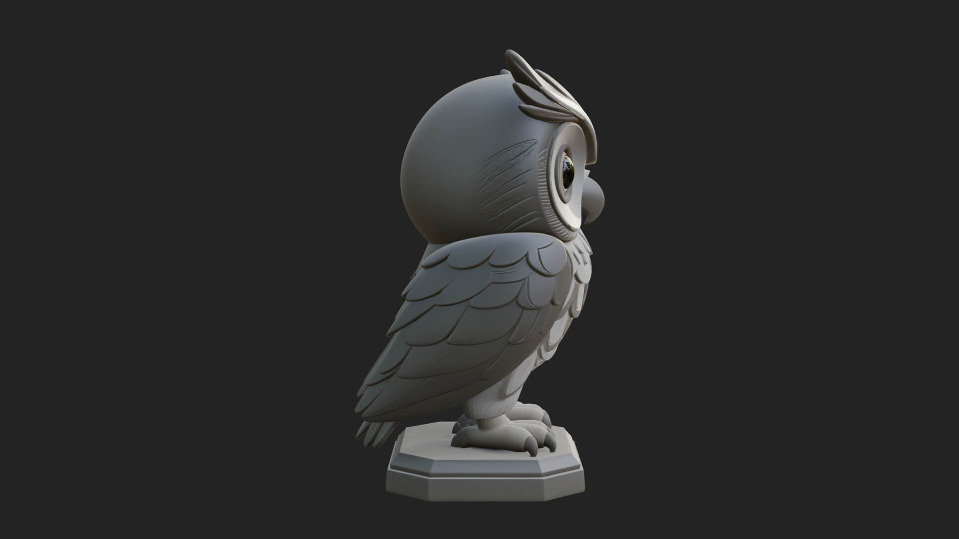 Horned Owl Bird Statue Design 5 3D Print Model 3D Model