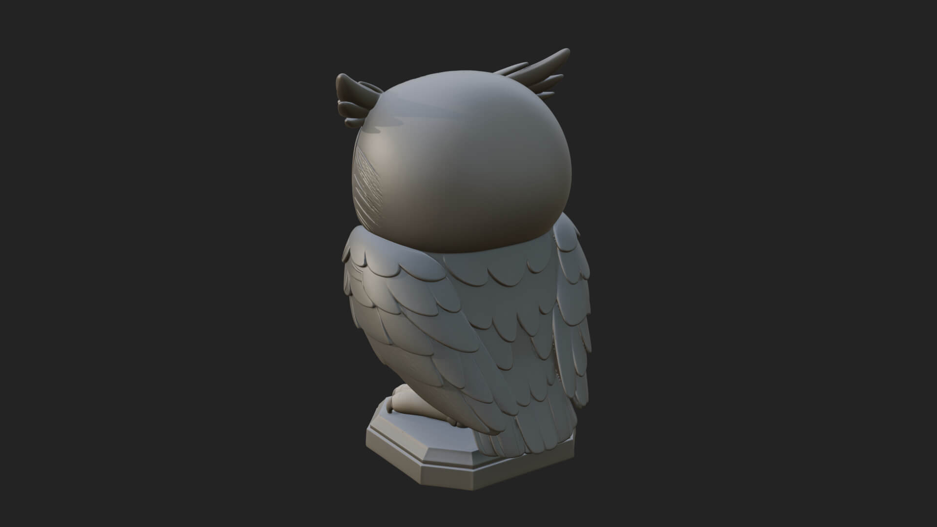 Horned Owl Bird Statue Design 5 3D Print Model 3D Model