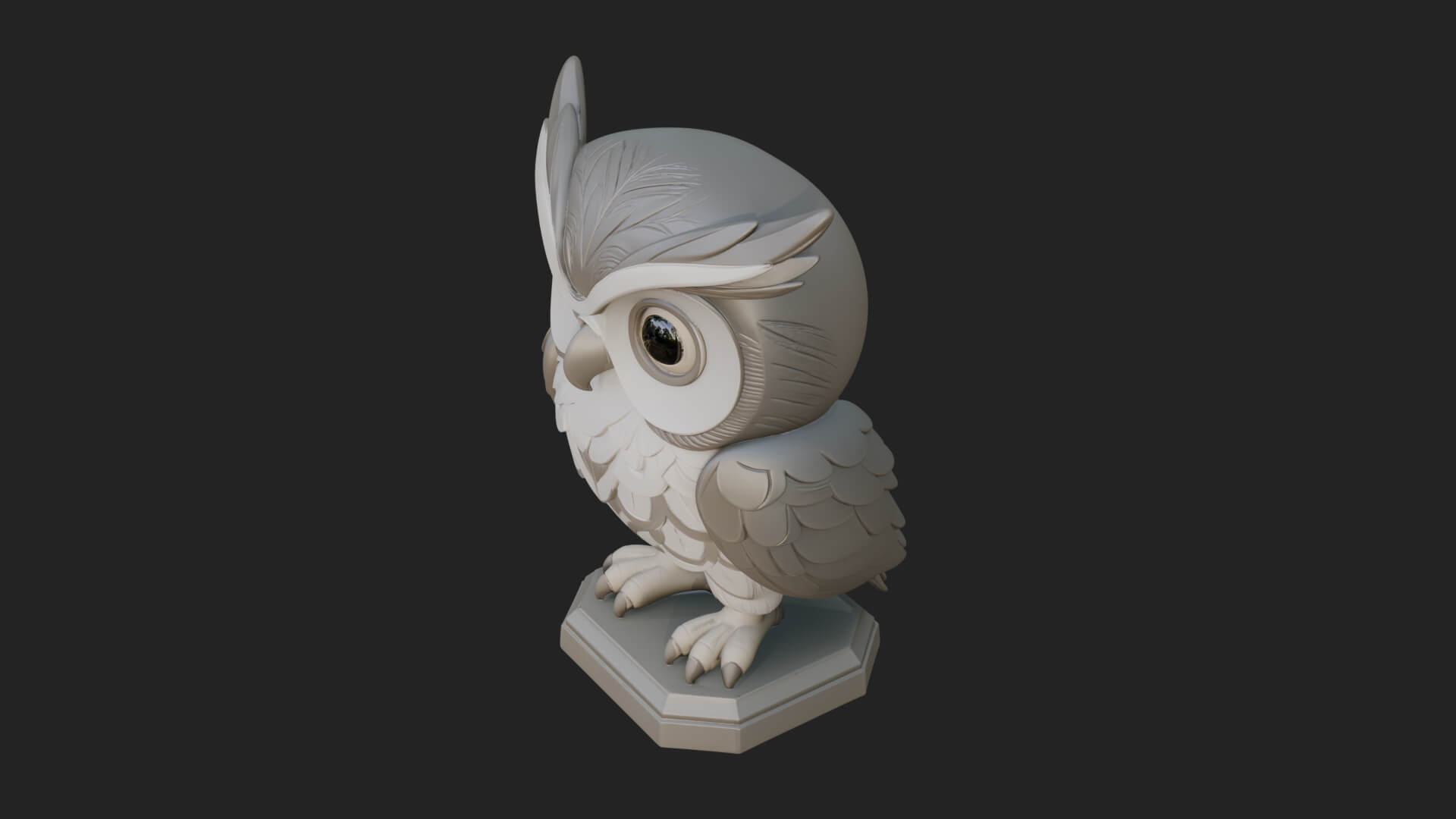 Horned Owl Bird Statue Design 5 3D Print Model 3D Model