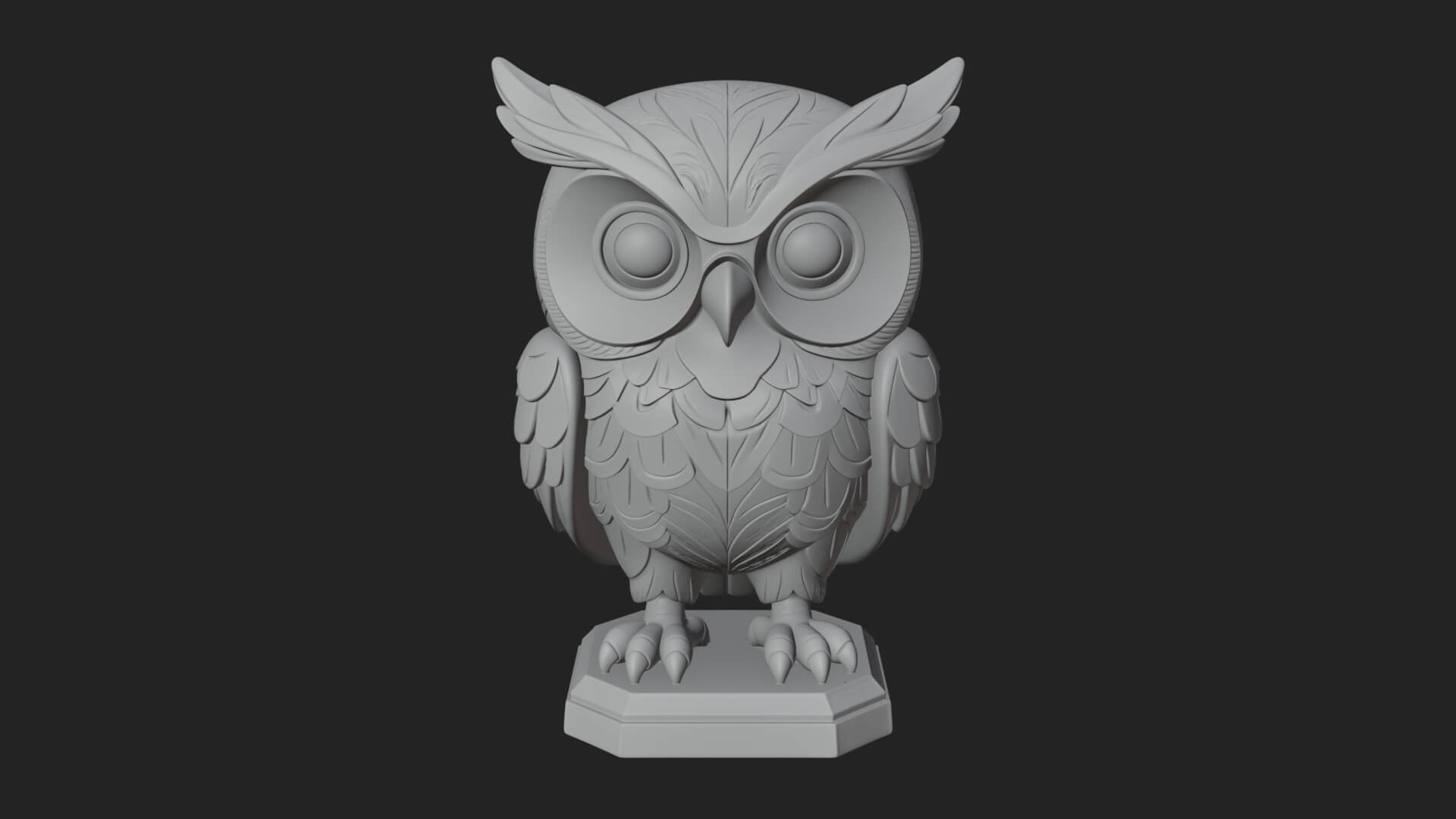 Horned Owl Bird Statue Design 5 3D Print Model 3D Model