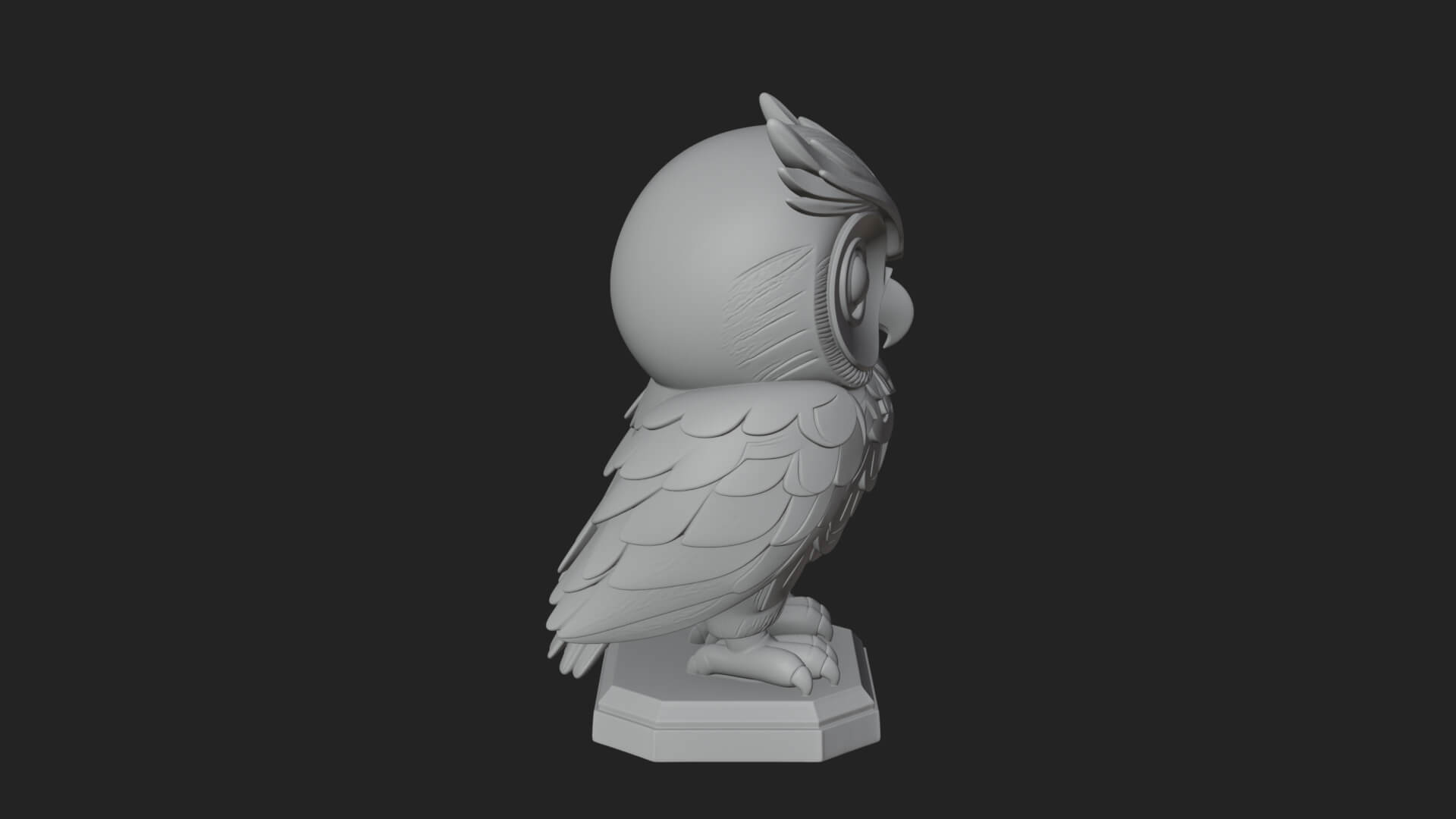Horned Owl Bird Statue Design 5 3D Print Model 3D Model