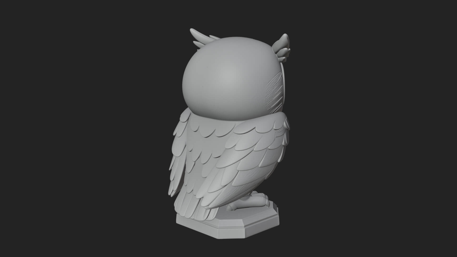 Horned Owl Bird Statue Design 5 3D Print Model 3D Model