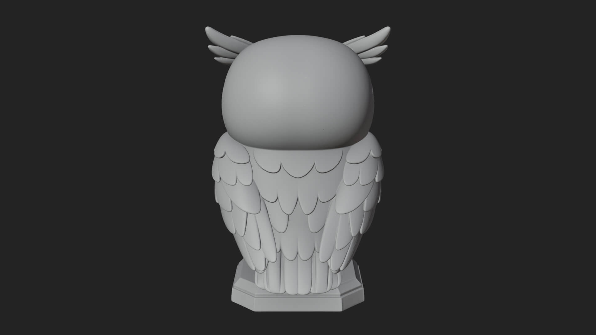 Horned Owl Bird Statue Design 5 3D Print Model 3D Model