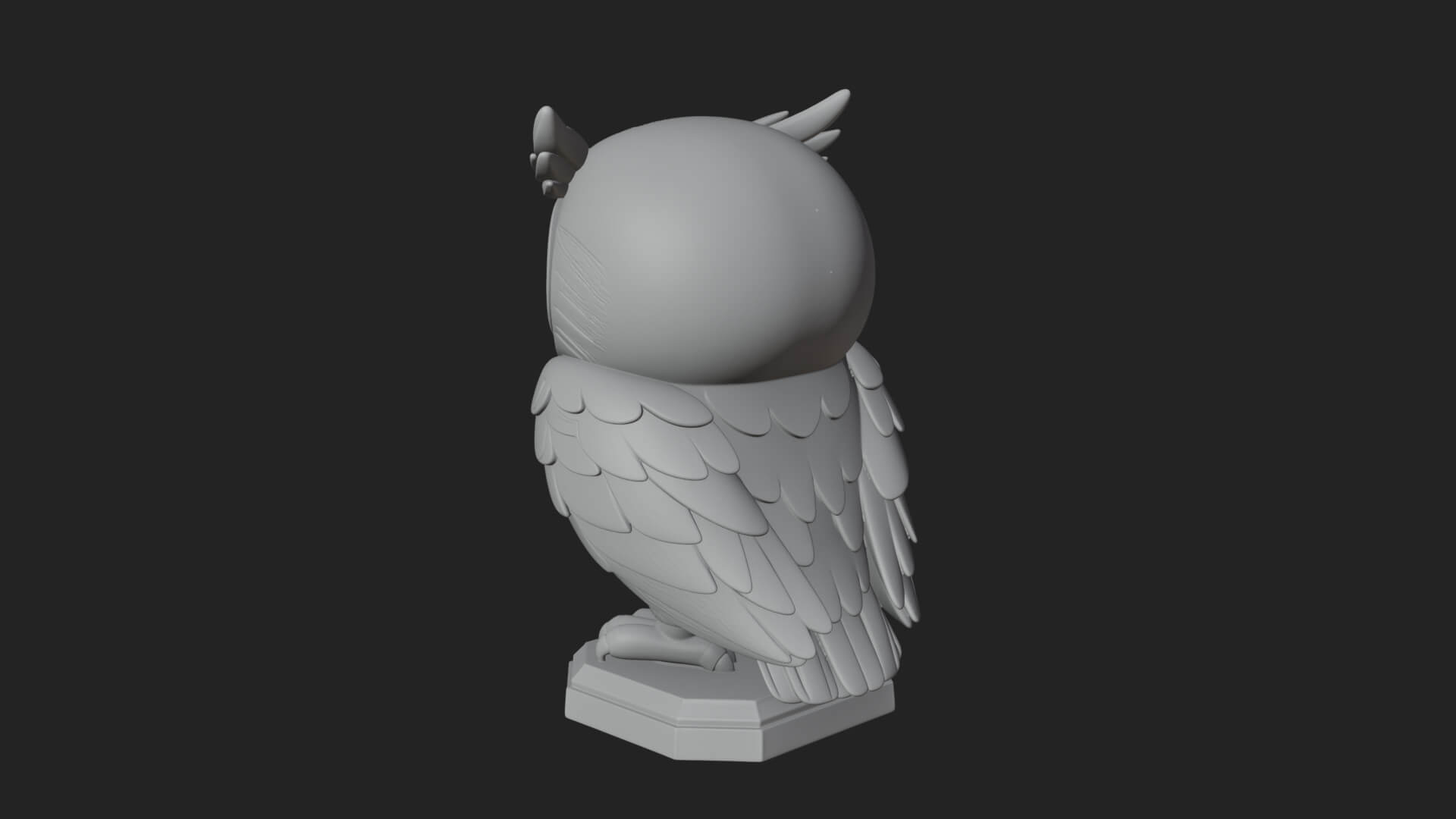 Horned Owl Bird Statue Design 5 3D Print Model 3D Model