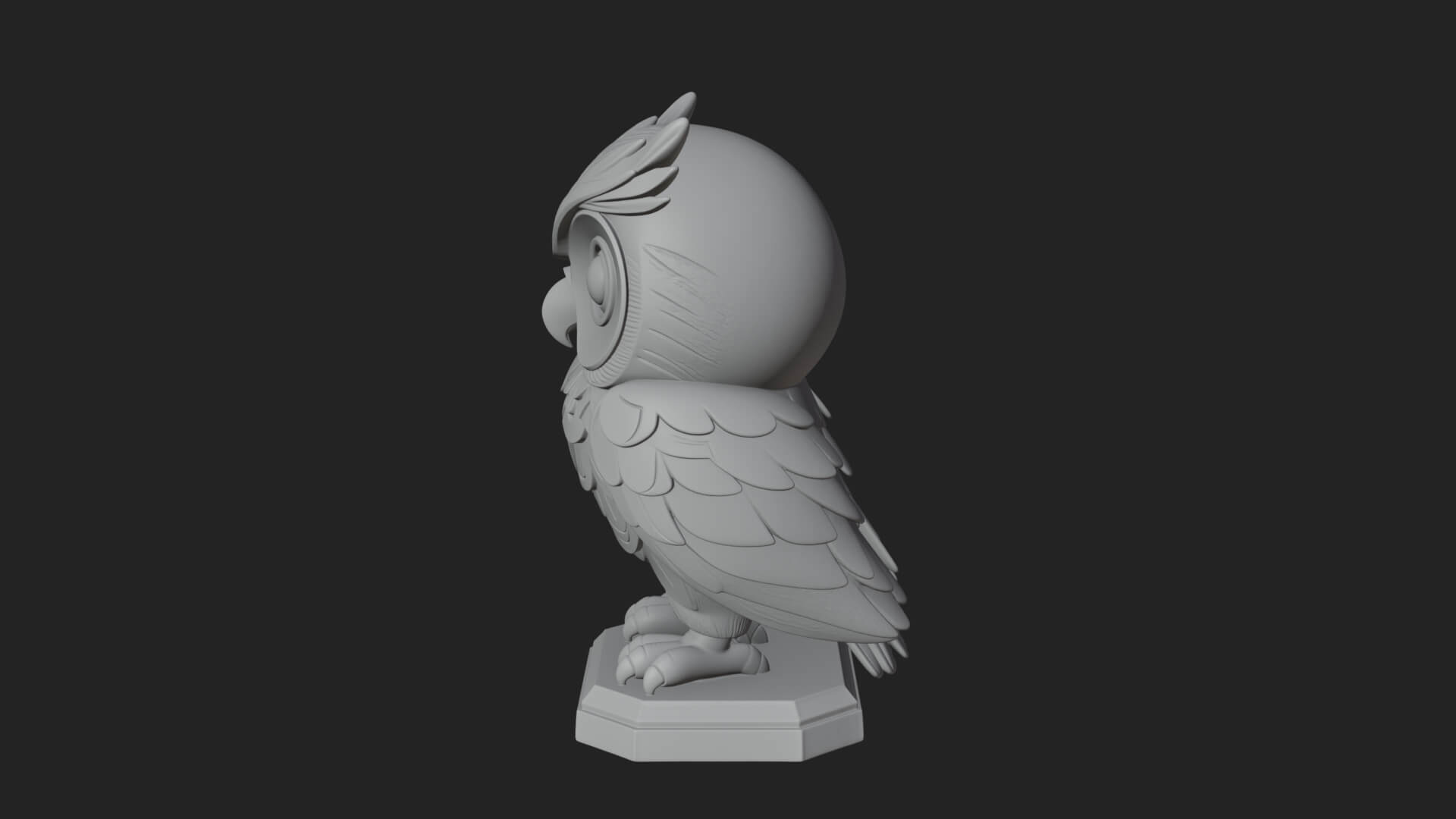 Horned Owl Bird Statue Design 5 3D Print Model 3D Model