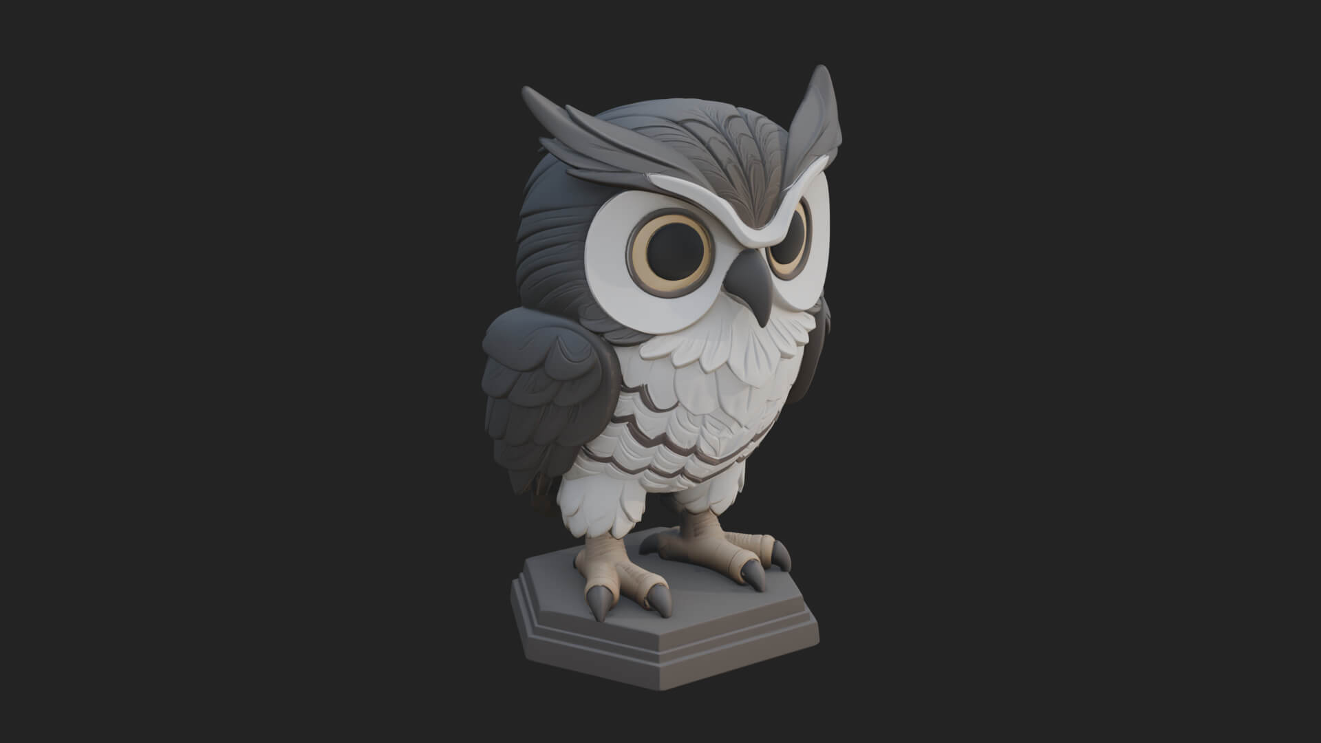Horned Owl Bird Statue Design 6 3D Print Model 3D Model