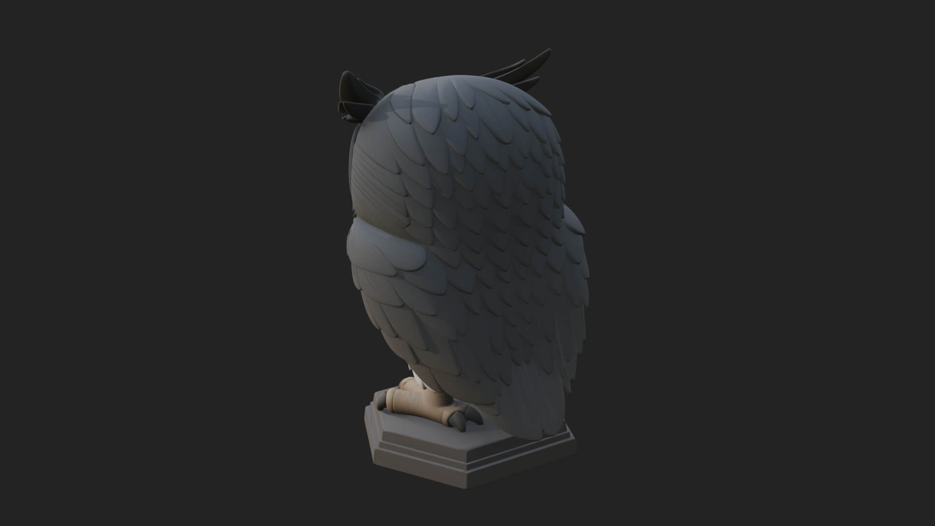 Horned Owl Bird Statue Design 6 3D Print Model 3D Model