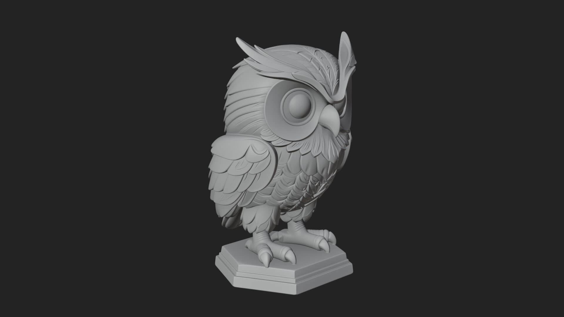 Horned Owl Bird Statue Design 6 3D Print Model 3D Model