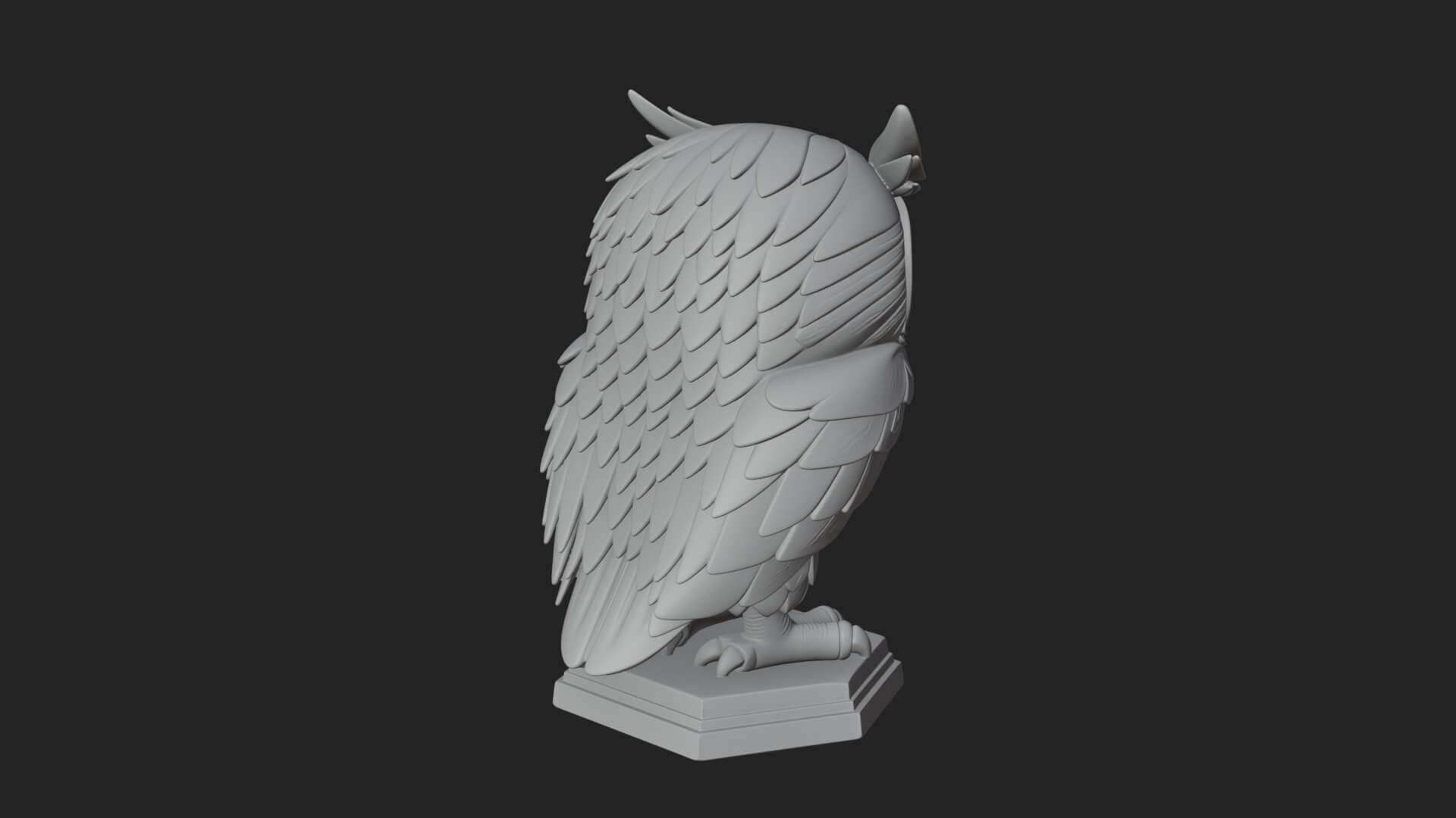 Horned Owl Bird Statue Design 6 3D Print Model 3D Model