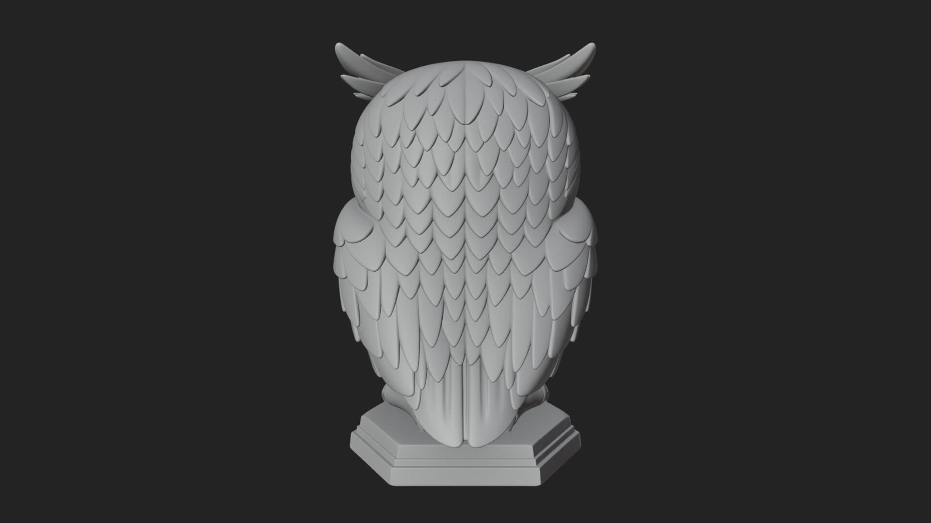 Horned Owl Bird Statue Design 6 3D Print Model 3D Model