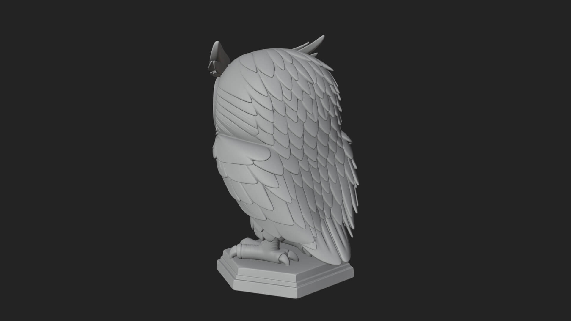 Horned Owl Bird Statue Design 6 3D Print Model 3D Model