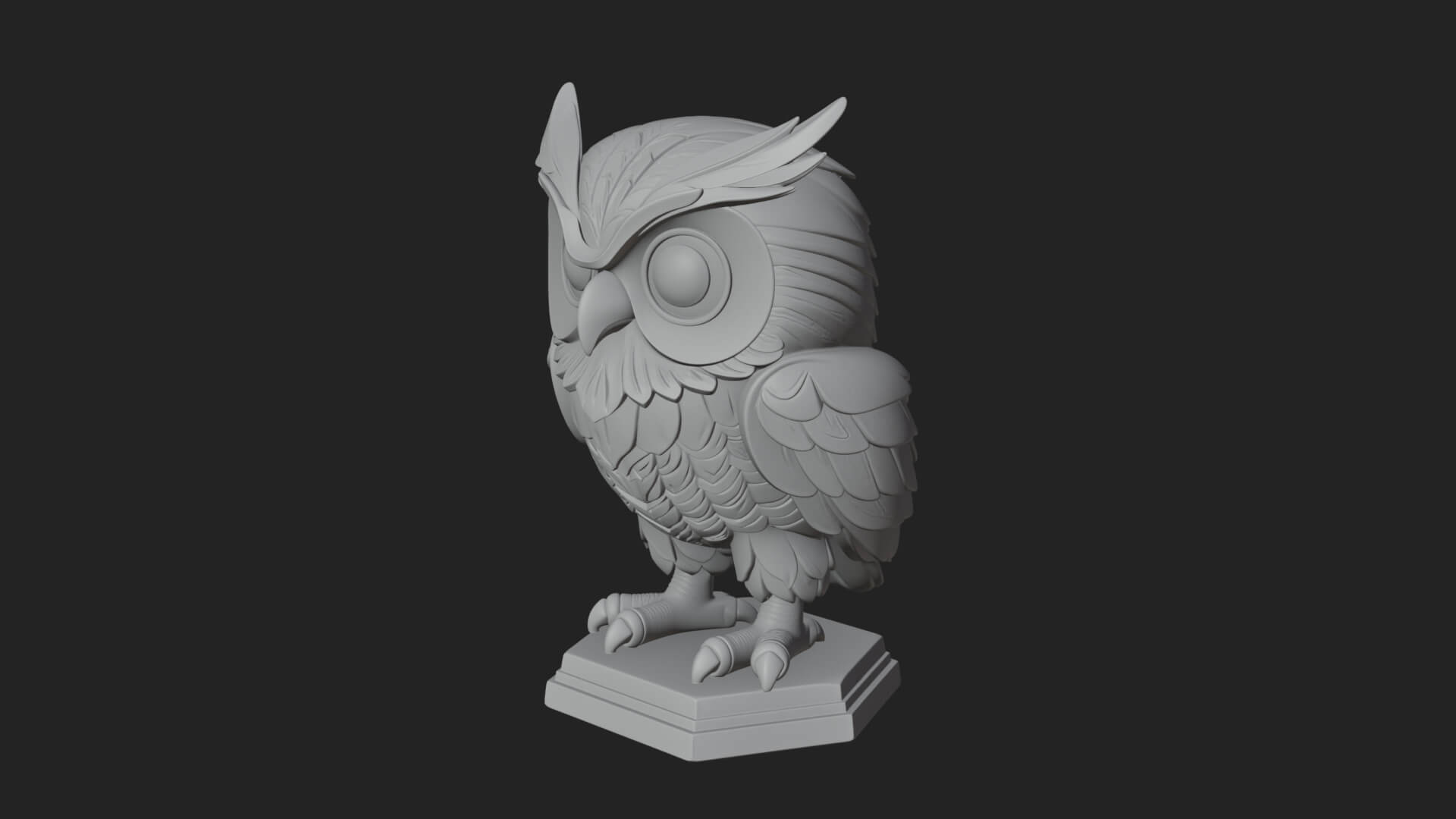 Horned Owl Bird Statue Design 6 3D Print Model 3D Model