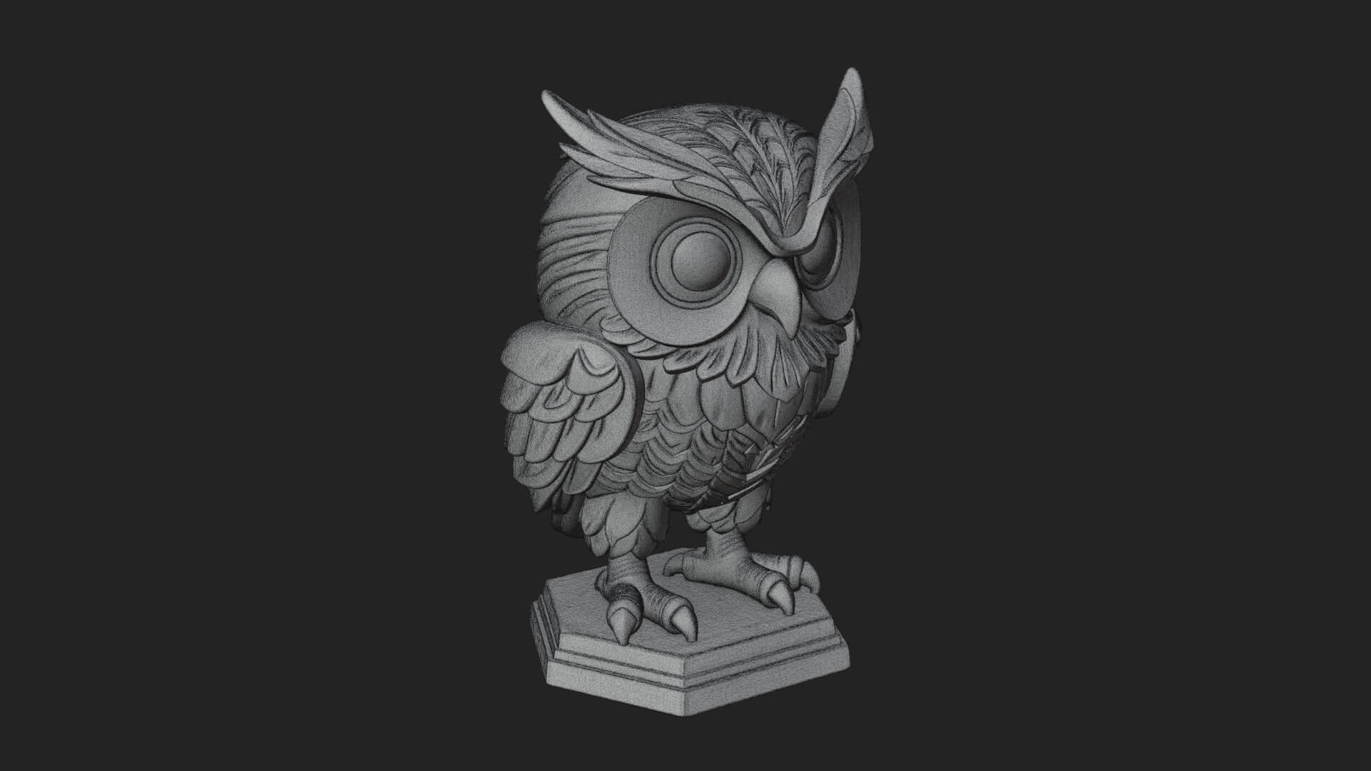 Horned Owl Bird Statue Design 6 3D Print Model 3D Model