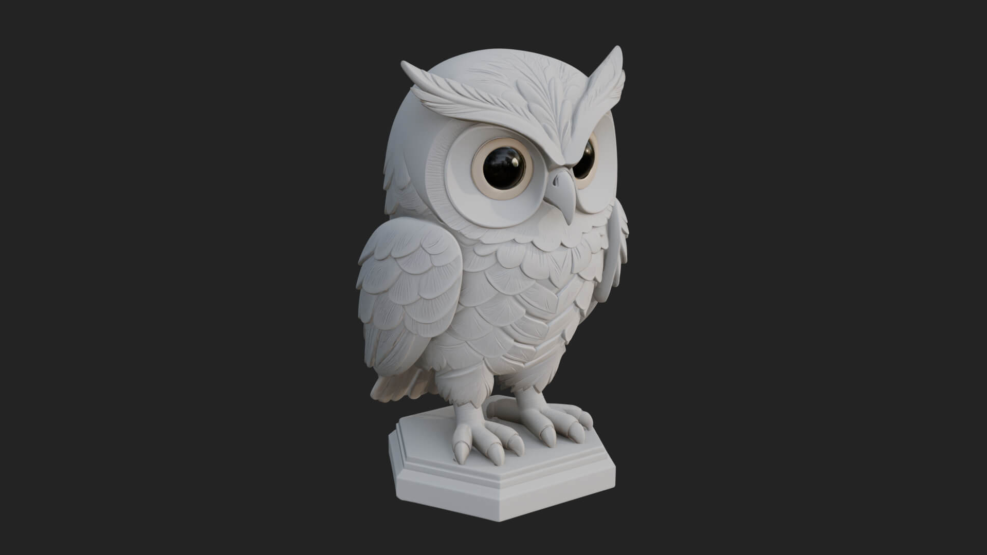 Horned Owl Bird Statue Design 7 3D Print Model 3D Model