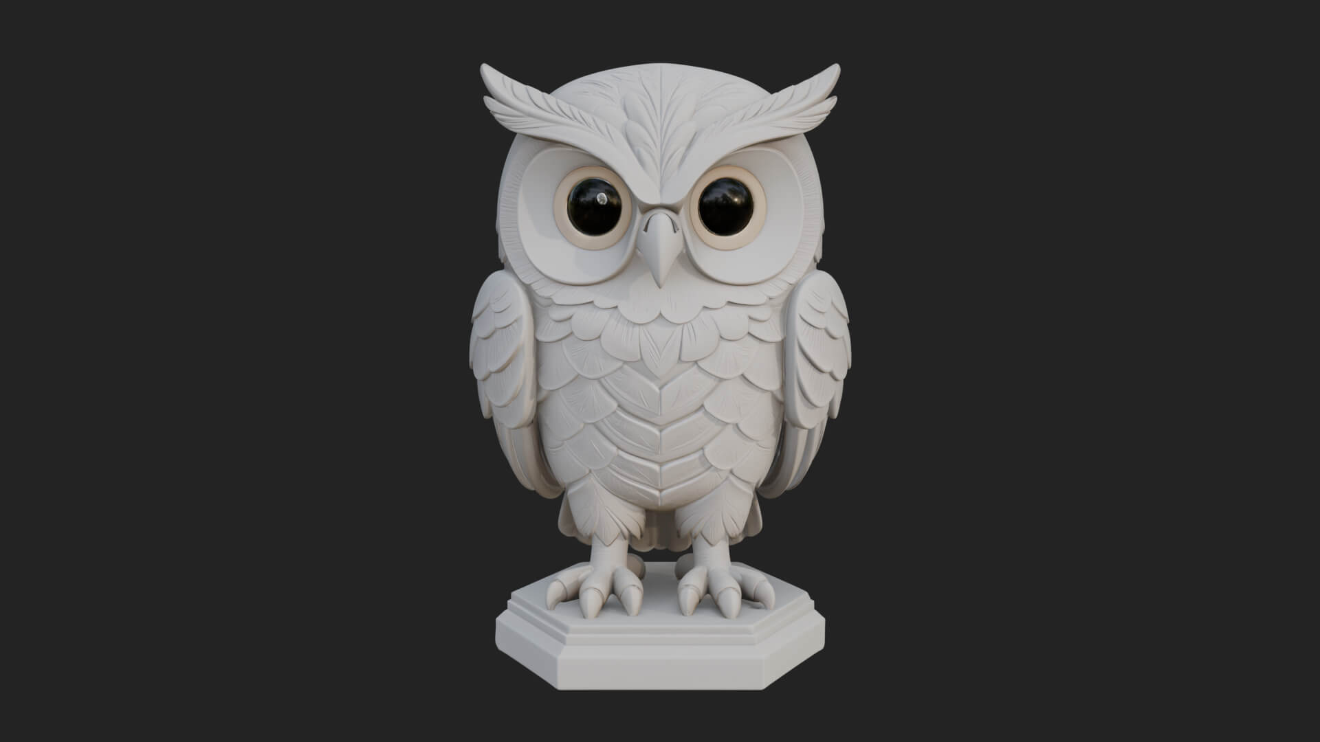Horned Owl Bird Statue Design 7 3D Print Model 3D Model