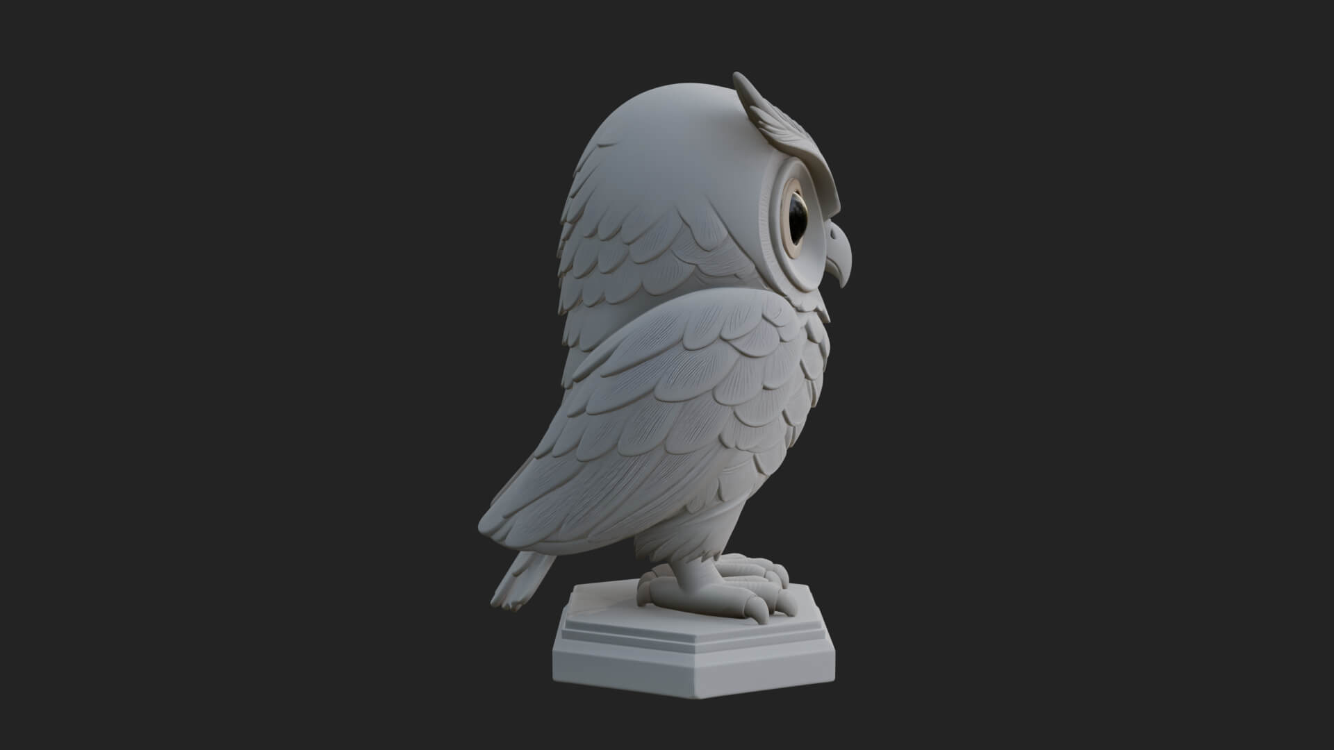 Horned Owl Bird Statue Design 7 3D Print Model 3D Model