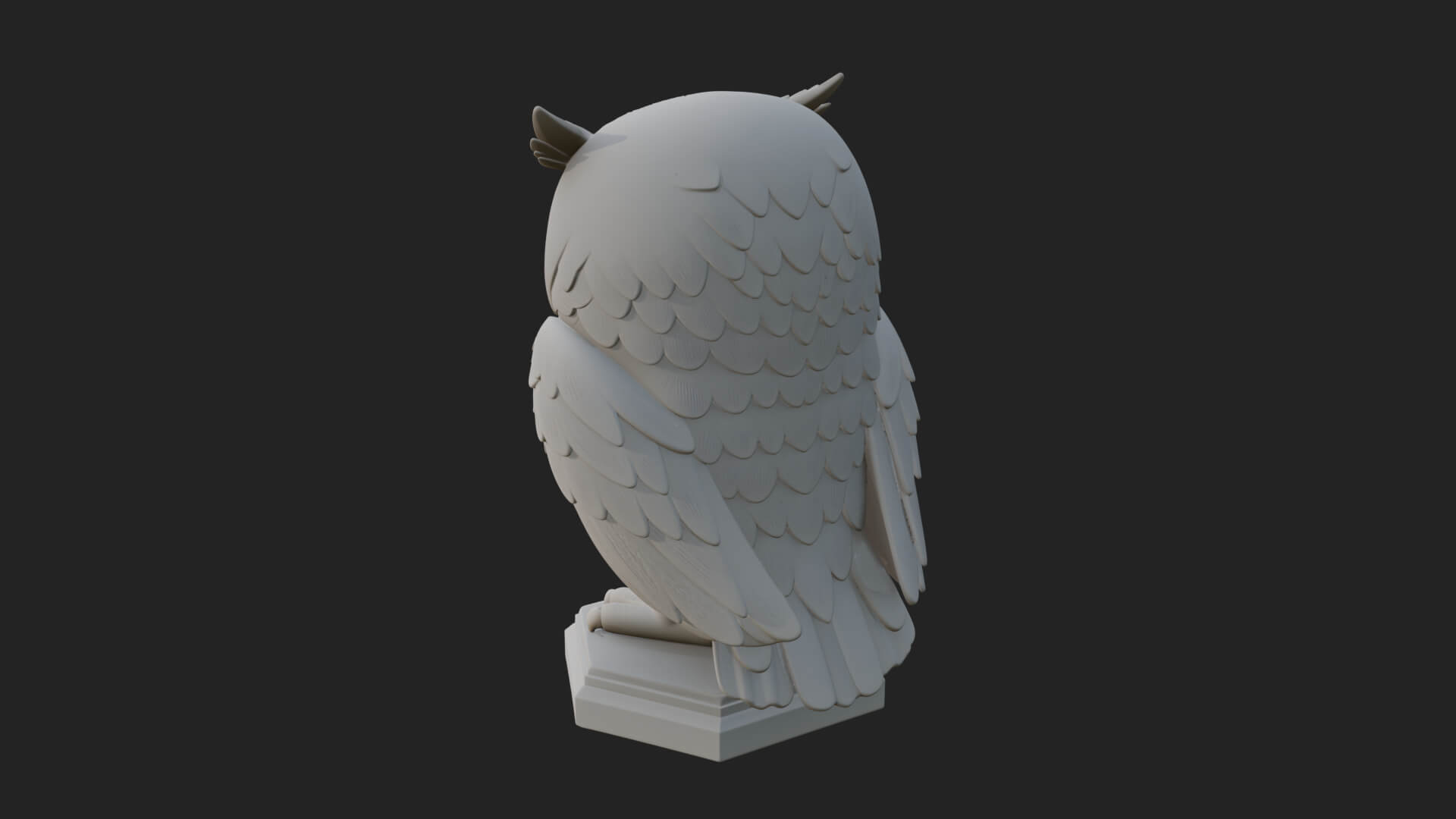Horned Owl Bird Statue Design 7 3D Print Model 3D Model
