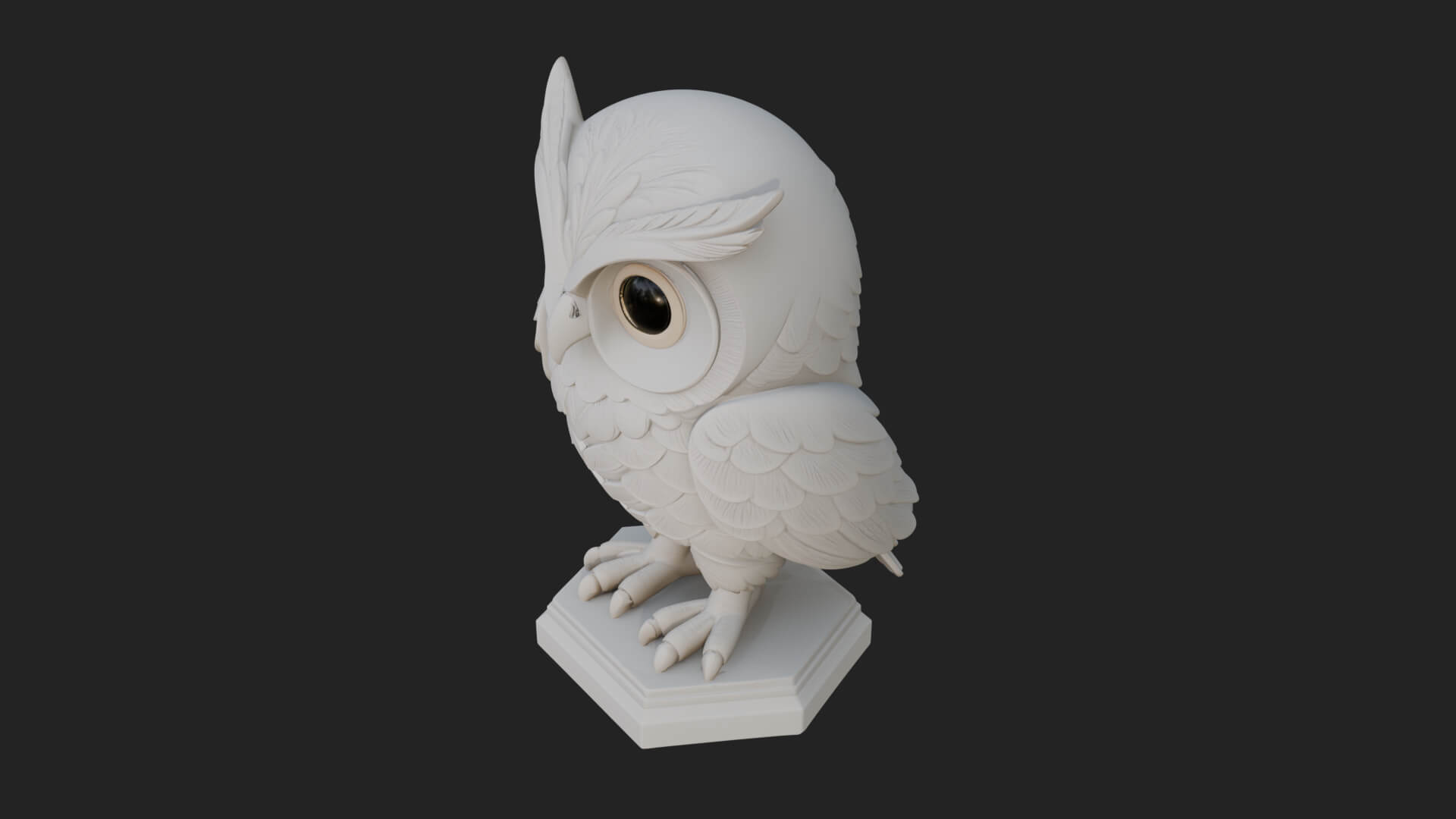 Horned Owl Bird Statue Design 7 3D Print Model 3D Model