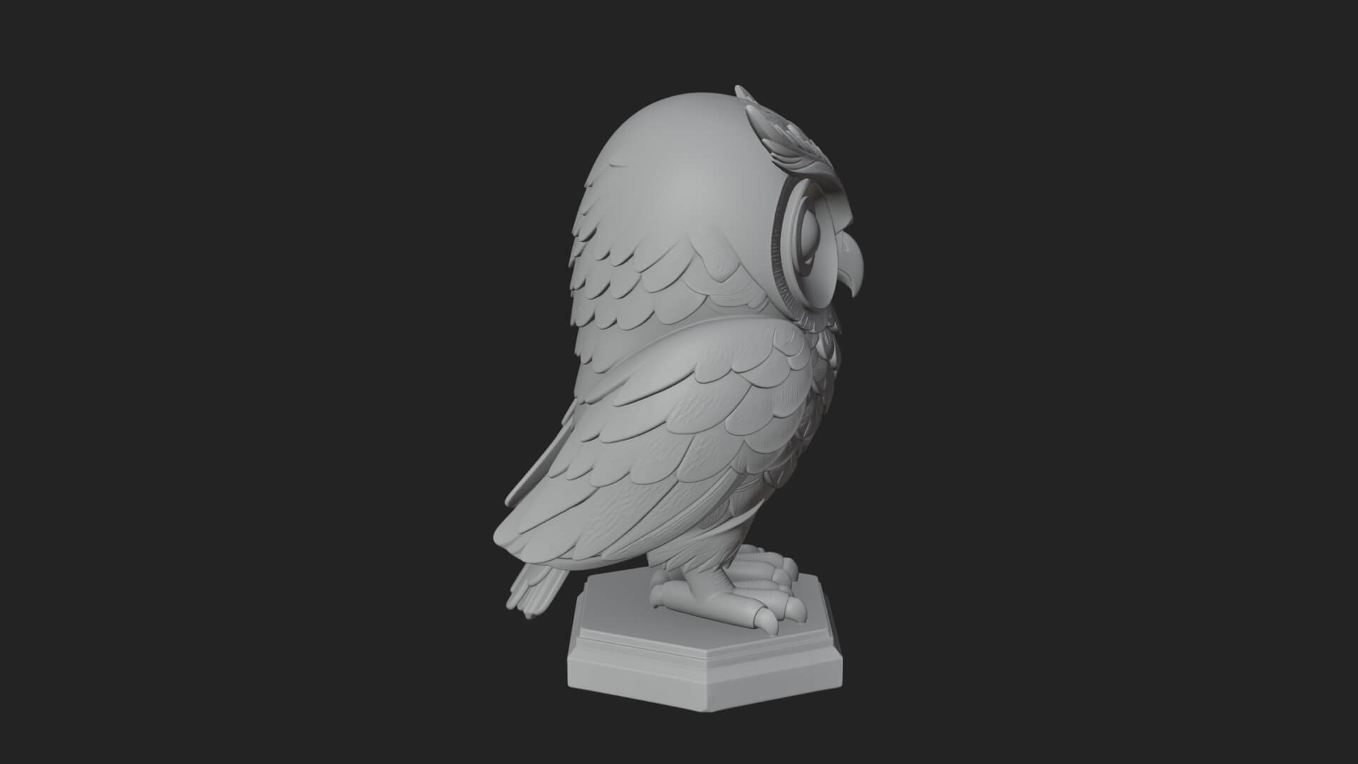 Horned Owl Bird Statue Design 7 3D Print Model 3D Model
