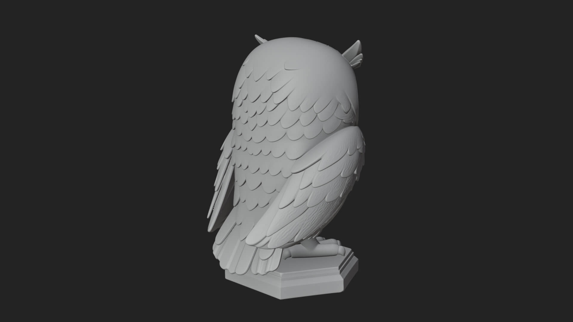 Horned Owl Bird Statue Design 7 3D Print Model 3D Model