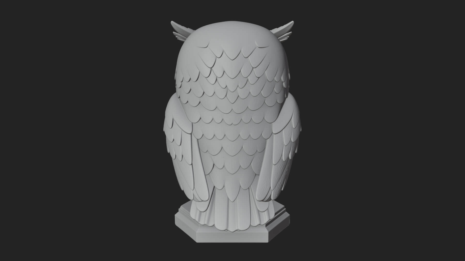 Horned Owl Bird Statue Design 7 3D Print Model 3D Model