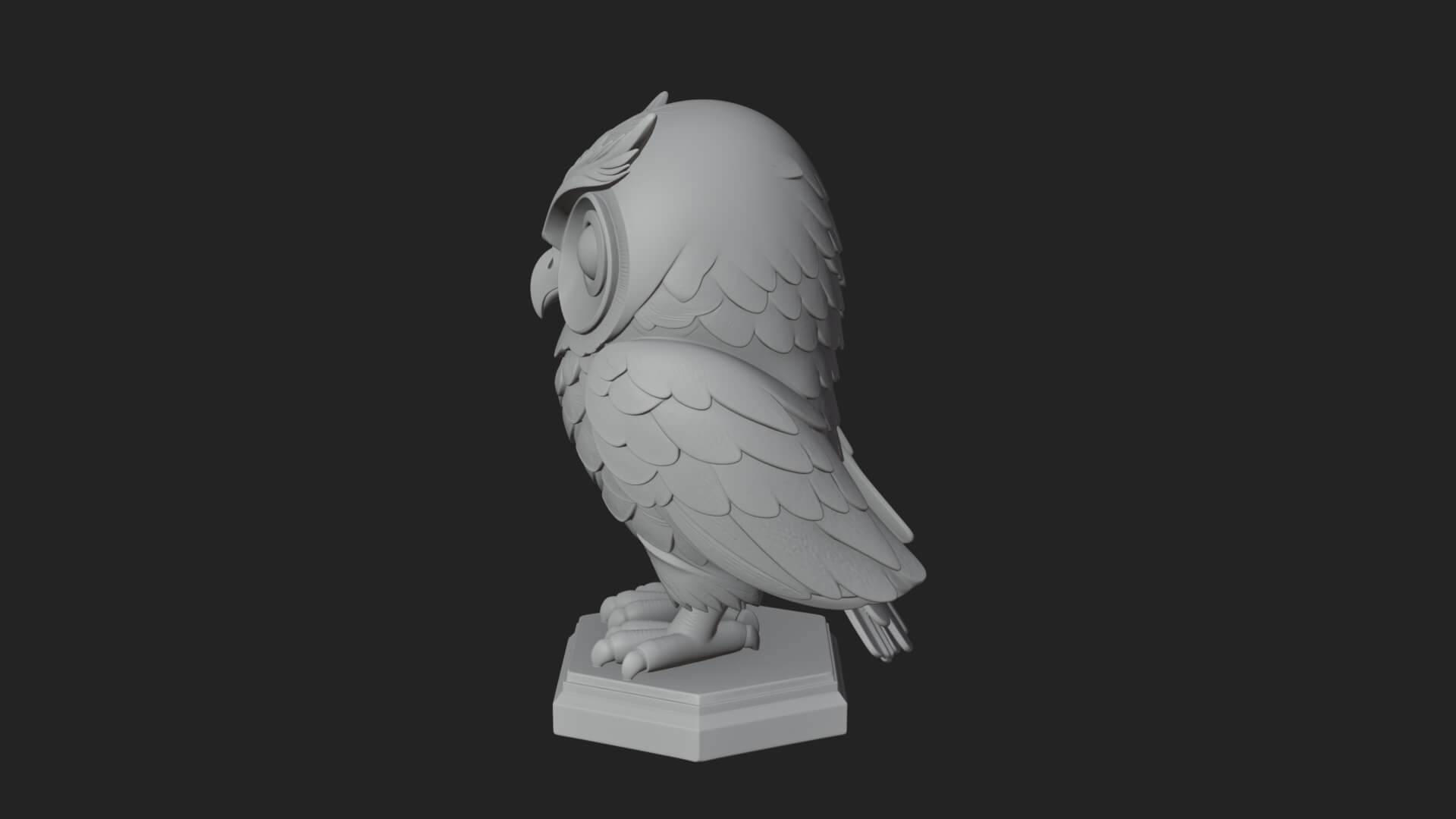 Horned Owl Bird Statue Design 7 3D Print Model 3D Model