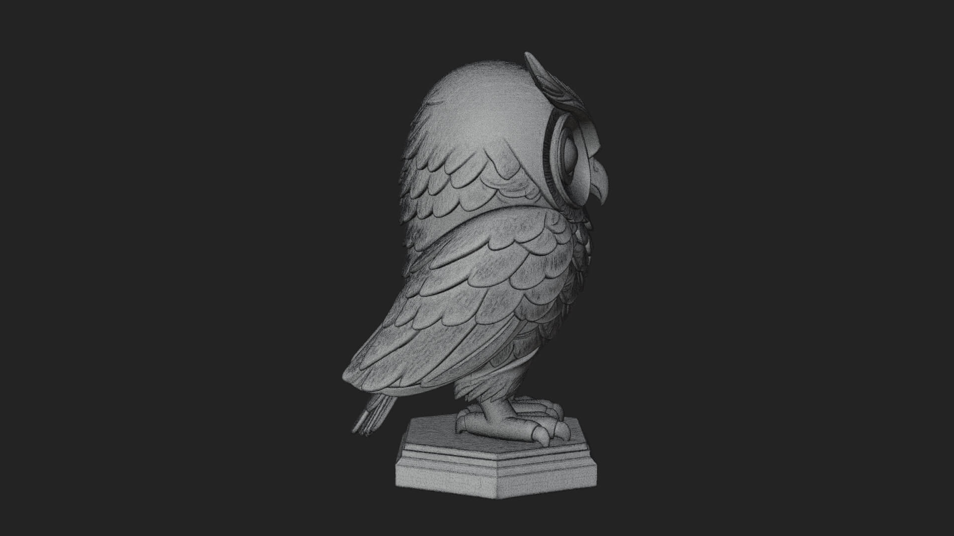 Horned Owl Bird Statue Design 7 3D Print Model 3D Model