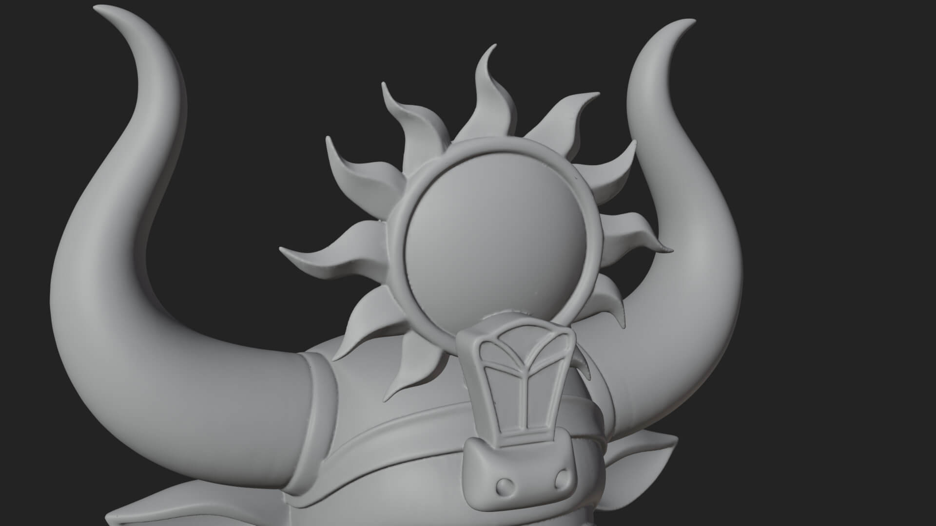 Horned Sun Crown Goddess Statue Design 3 3d Print Model 3D Model