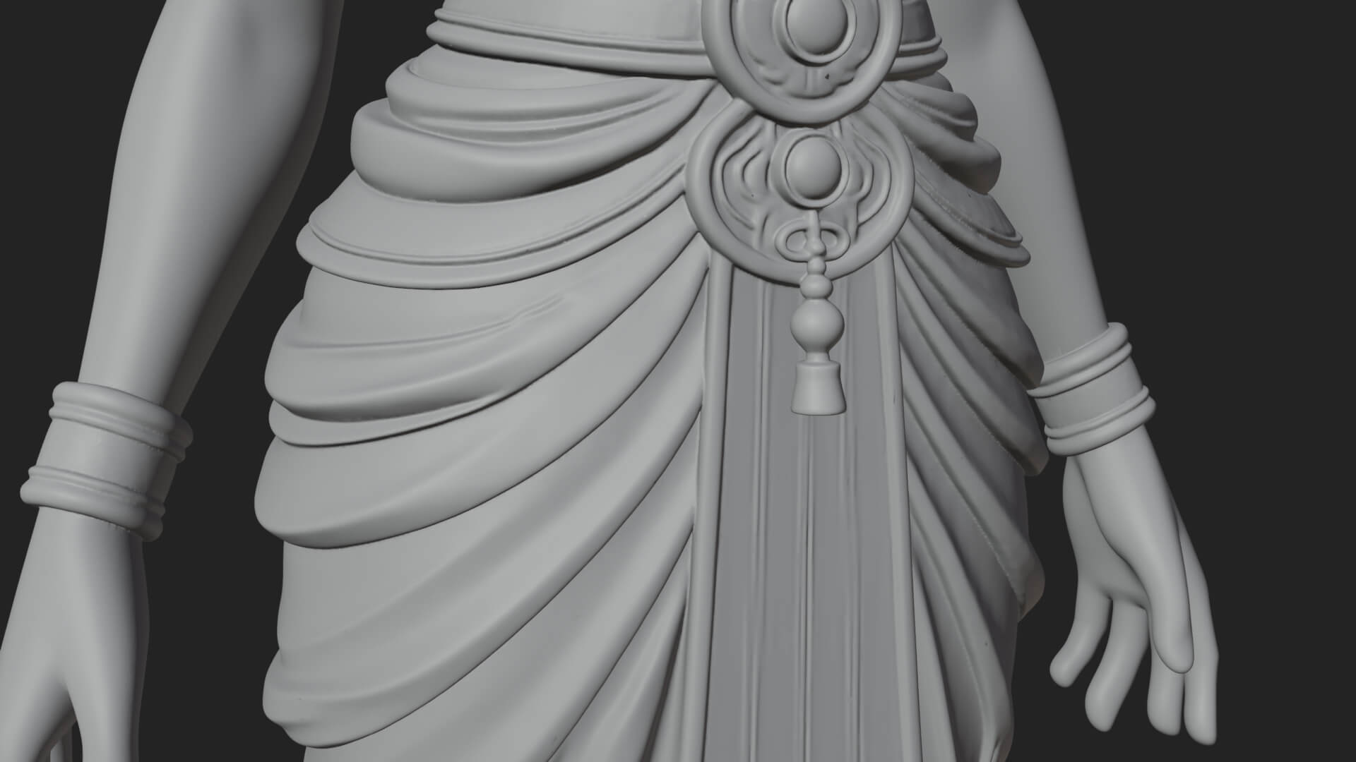 Horned Sun Crown Goddess Statue Design 3 3d Print Model 3D Model