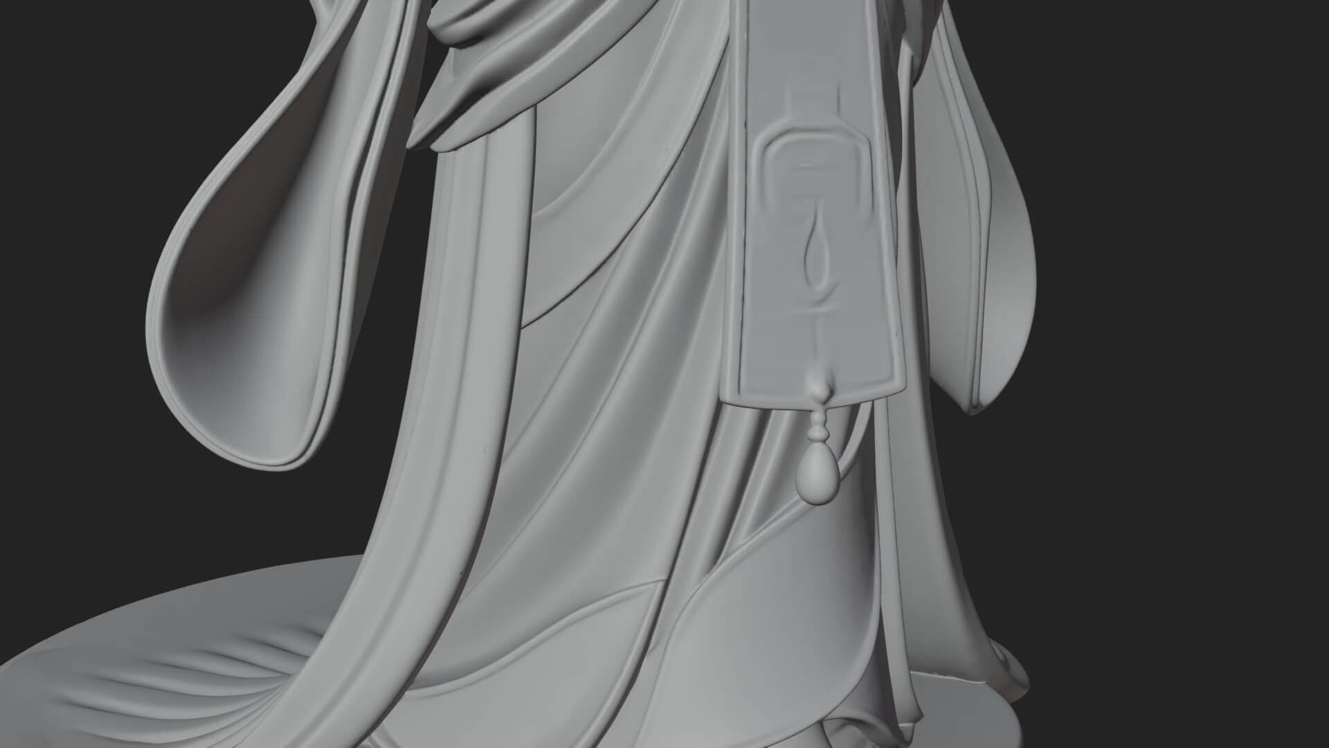 Horned Sun Crown Goddess Statue Design 5 3D Print Model 3D Model