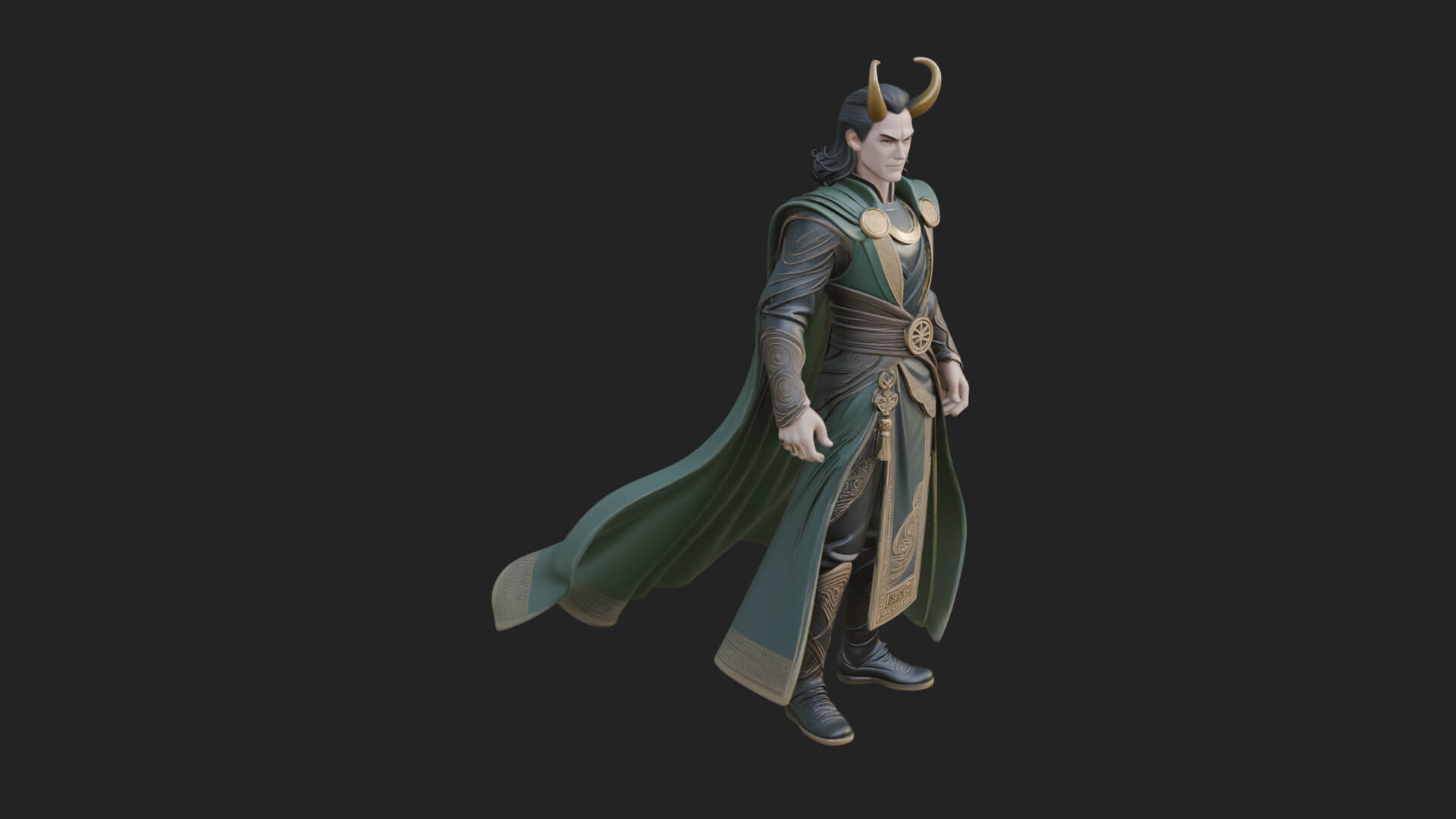 Horned Trickster God Statue Design 5 3D Print Model 3D Model