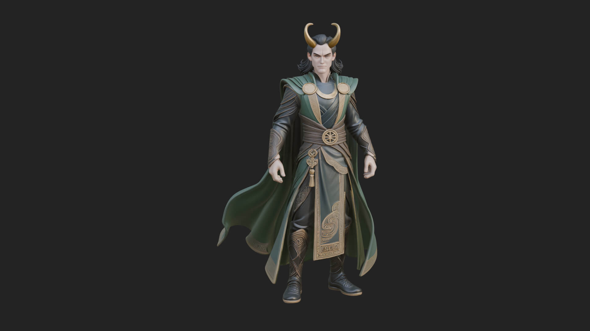 Horned Trickster God Statue Design 5 3D Print Model 3D Model