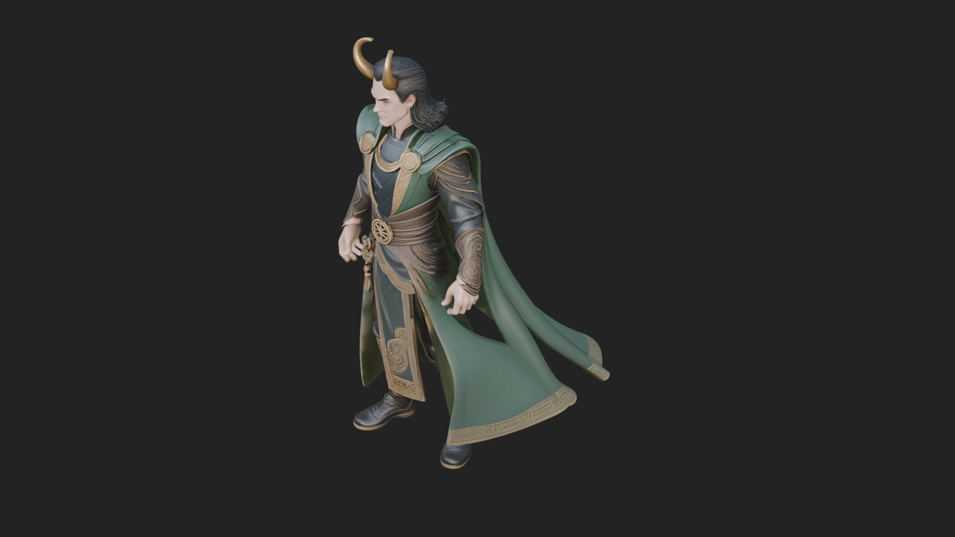 Horned Trickster God Statue Design 5 3D Print Model 3D Model