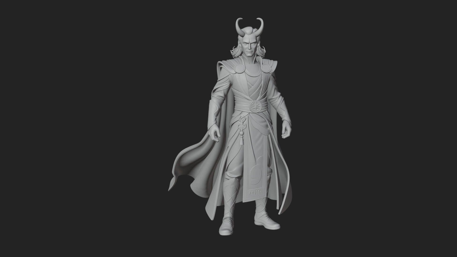 Horned Trickster God Statue Design 5 3D Print Model 3D Model