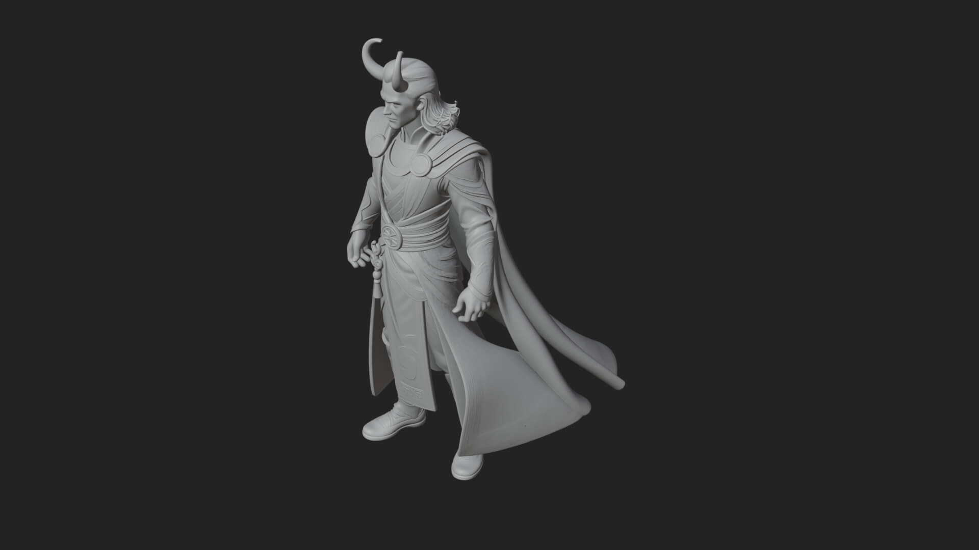 Horned Trickster God Statue Design 5 3D Print Model 3D Model