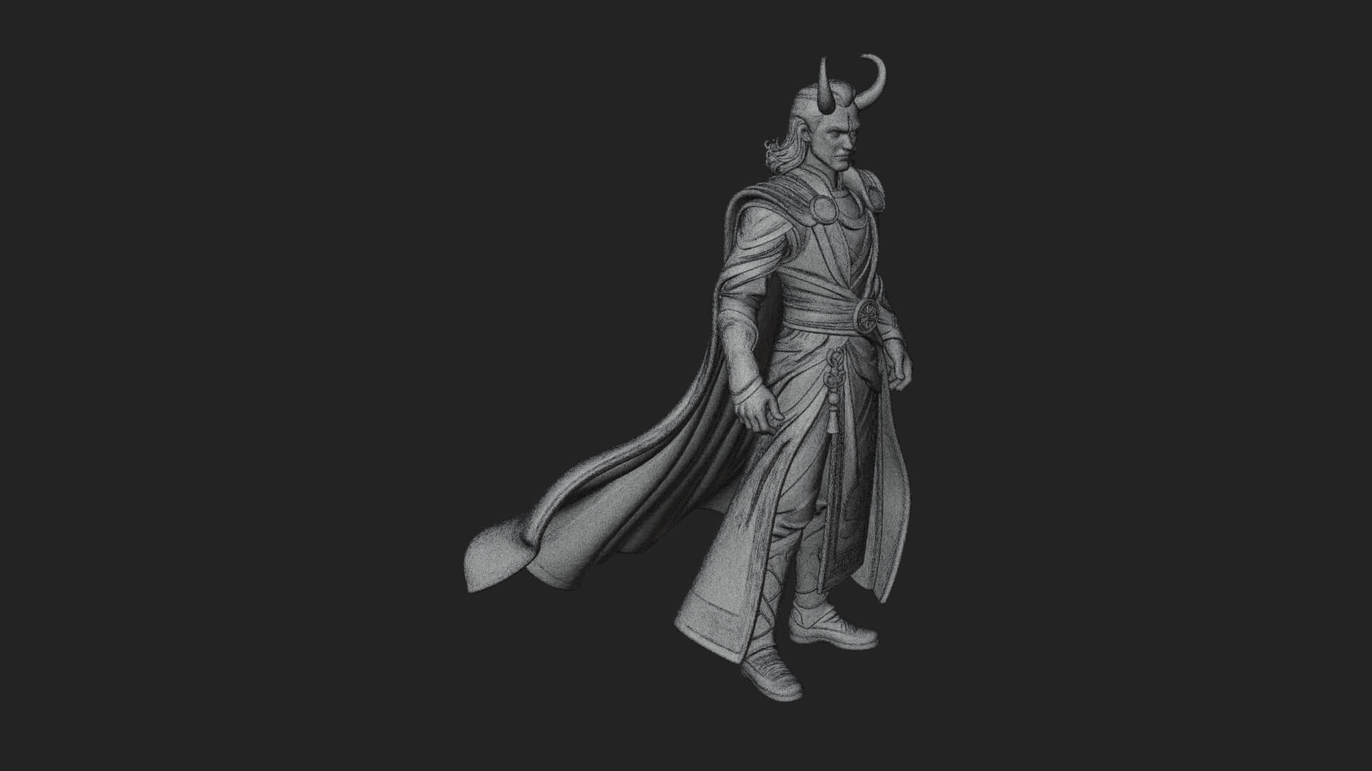 Horned Trickster God Statue Design 5 3D Print Model 3D Model