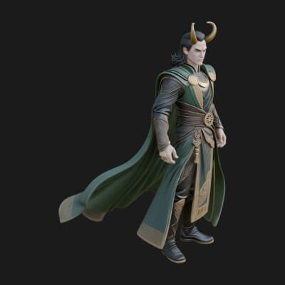 Horned Trickster God Statue Design 5 3D Print Model