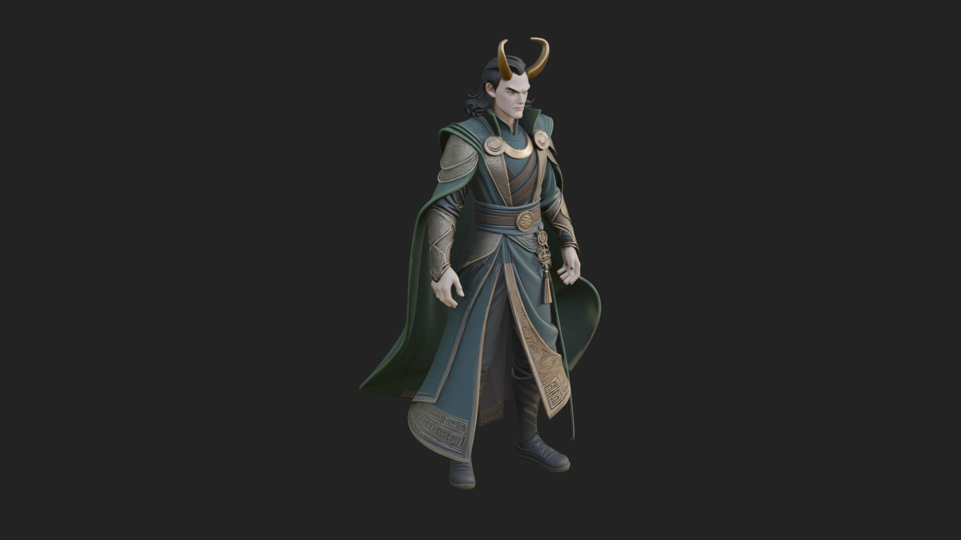 Horned Trickster God Statue Design 6 3d Print Model 3D Model