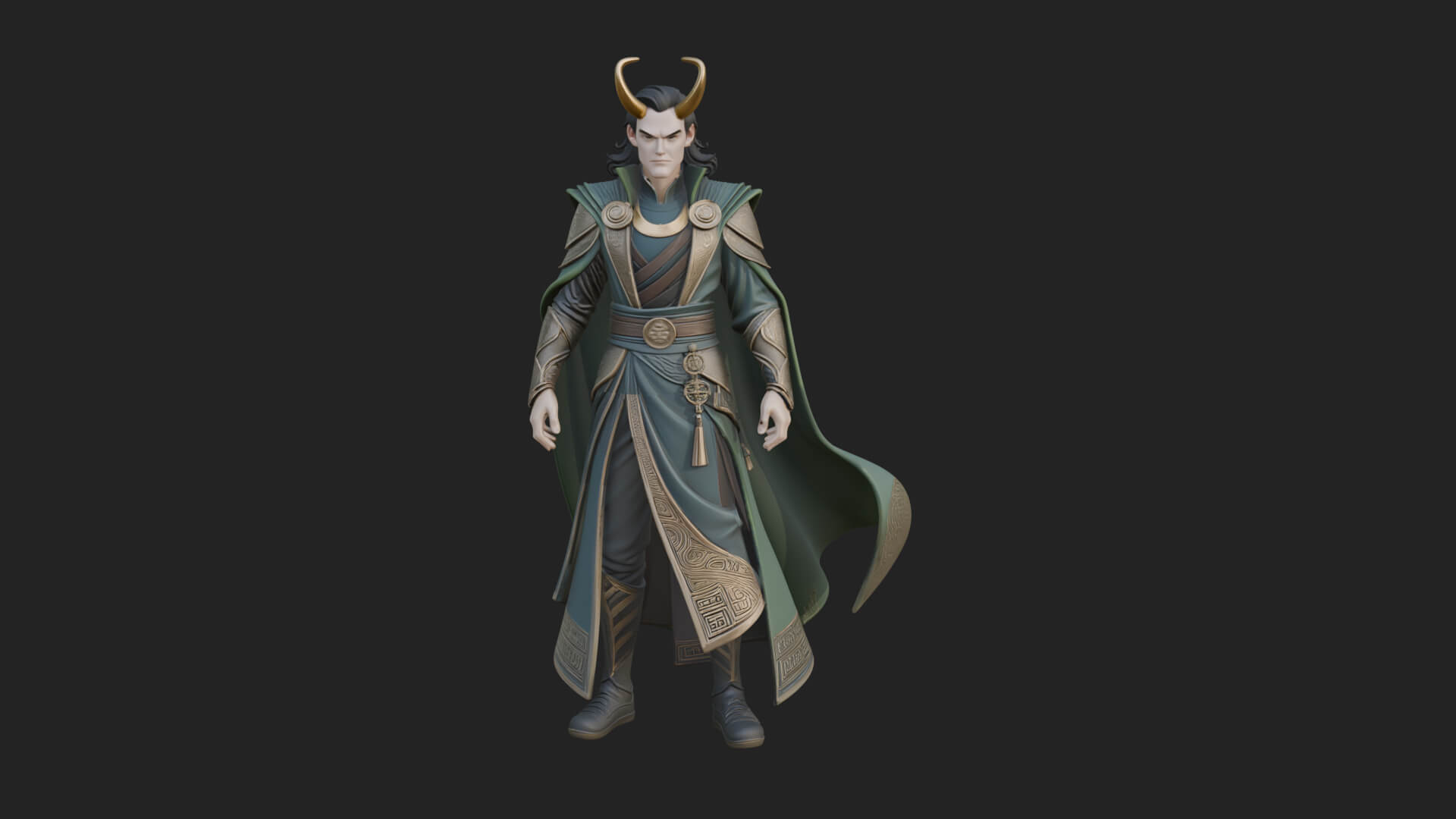 Horned Trickster God Statue Design 6 3d Print Model 3D Model