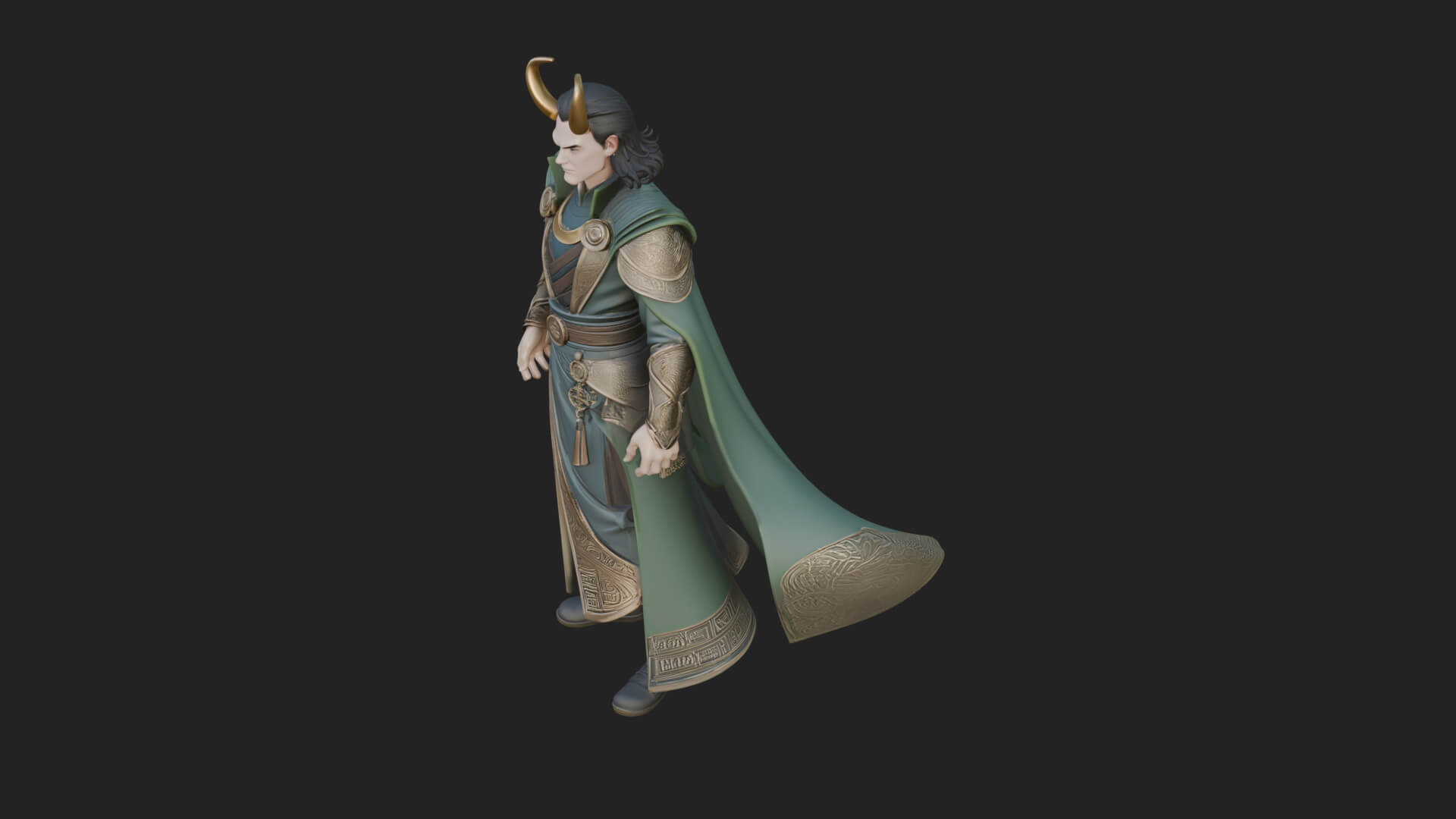 Horned Trickster God Statue Design 6 3d Print Model 3D Model