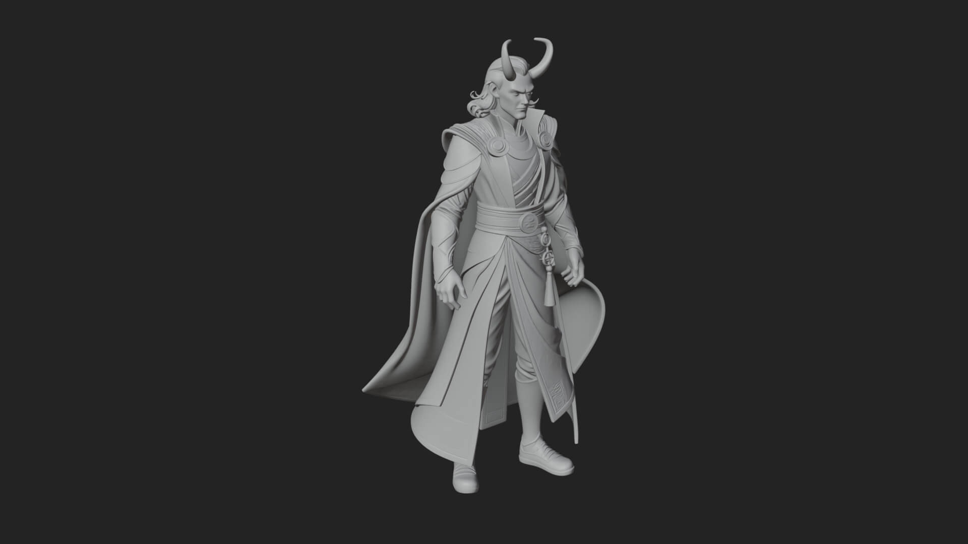 Horned Trickster God Statue Design 6 3d Print Model 3D Model