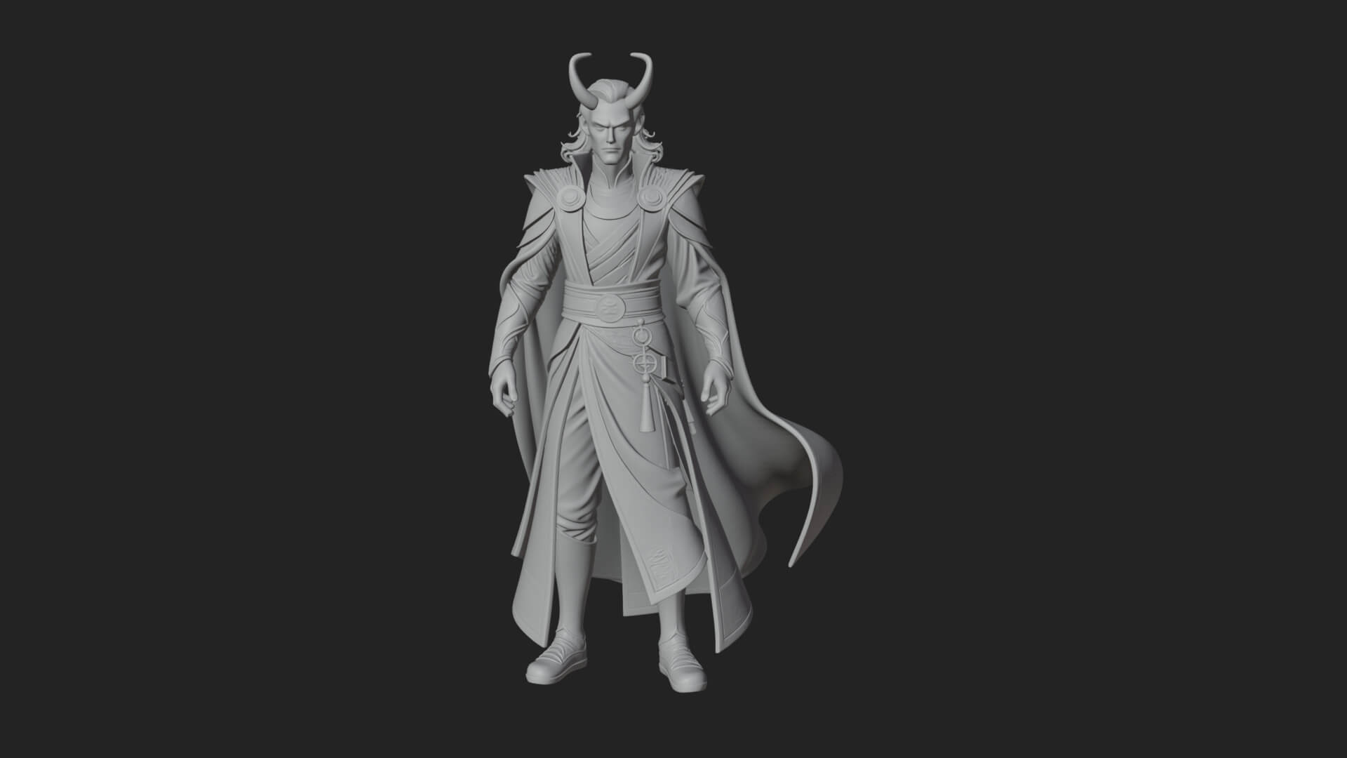 Horned Trickster God Statue Design 6 3d Print Model 3D Model