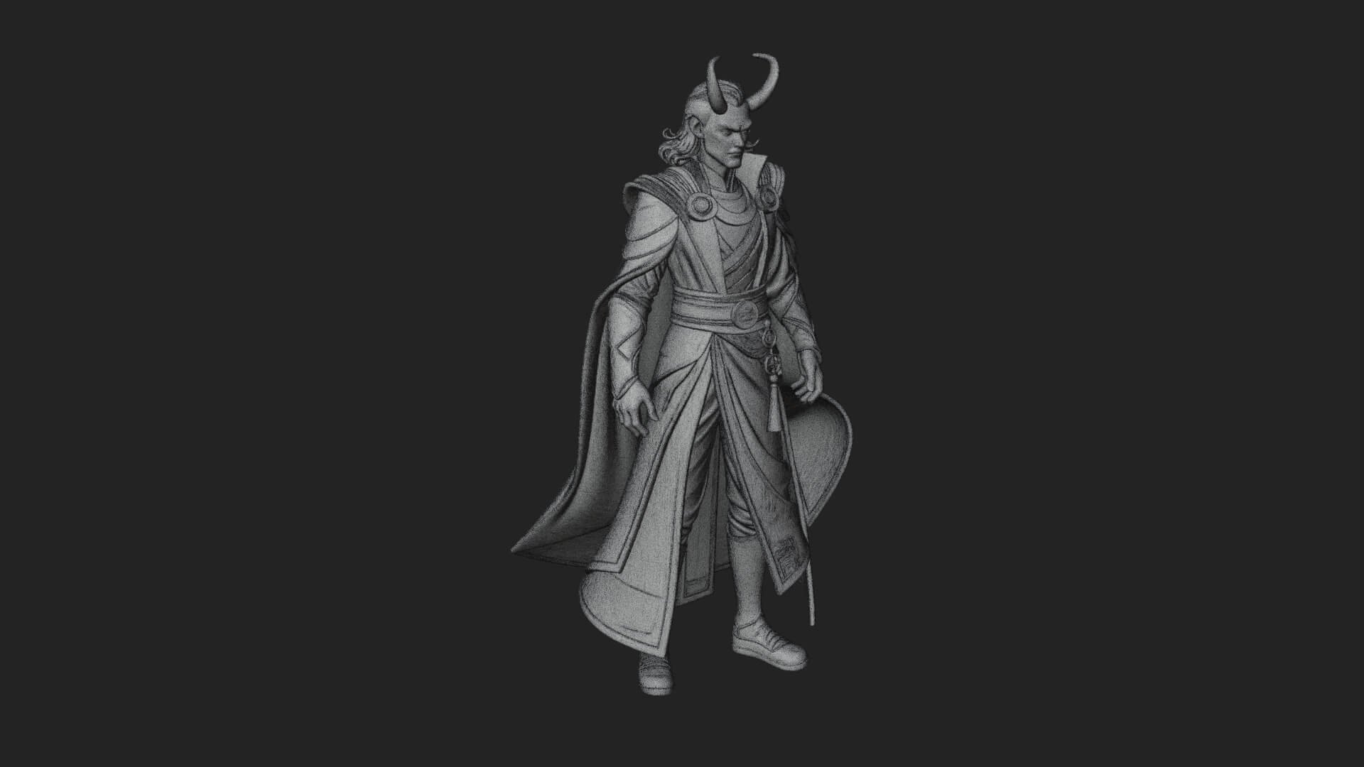 Horned Trickster God Statue Design 6 3d Print Model 3D Model