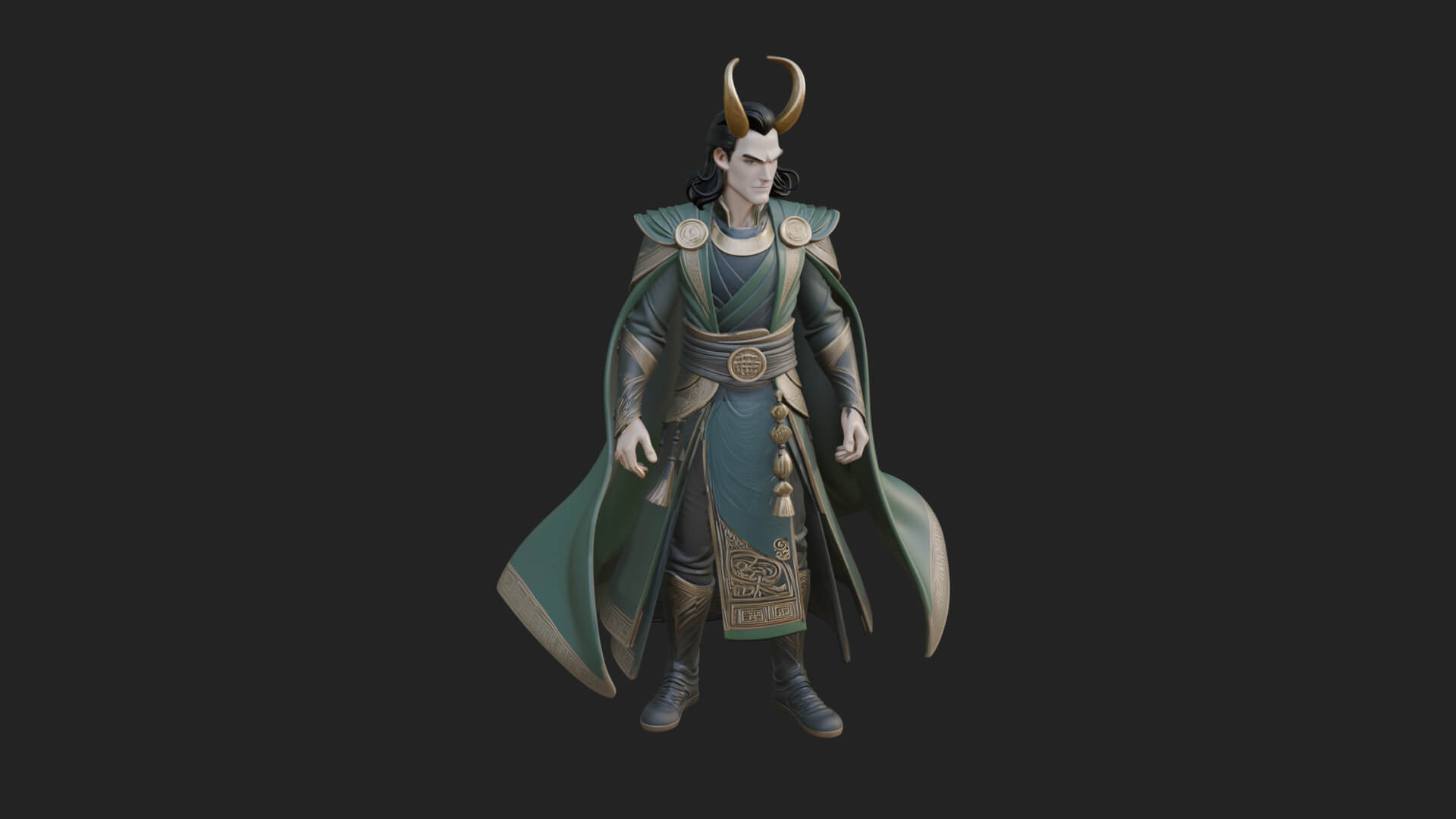 Horned Trickster God Statue Design 7 3D Print Model 3D Model