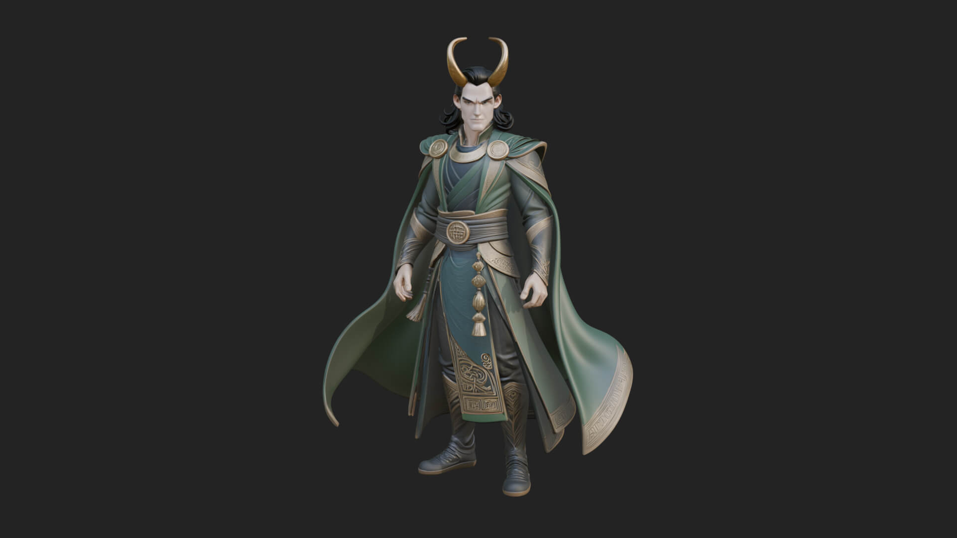 Horned Trickster God Statue Design 7 3D Print Model 3D Model