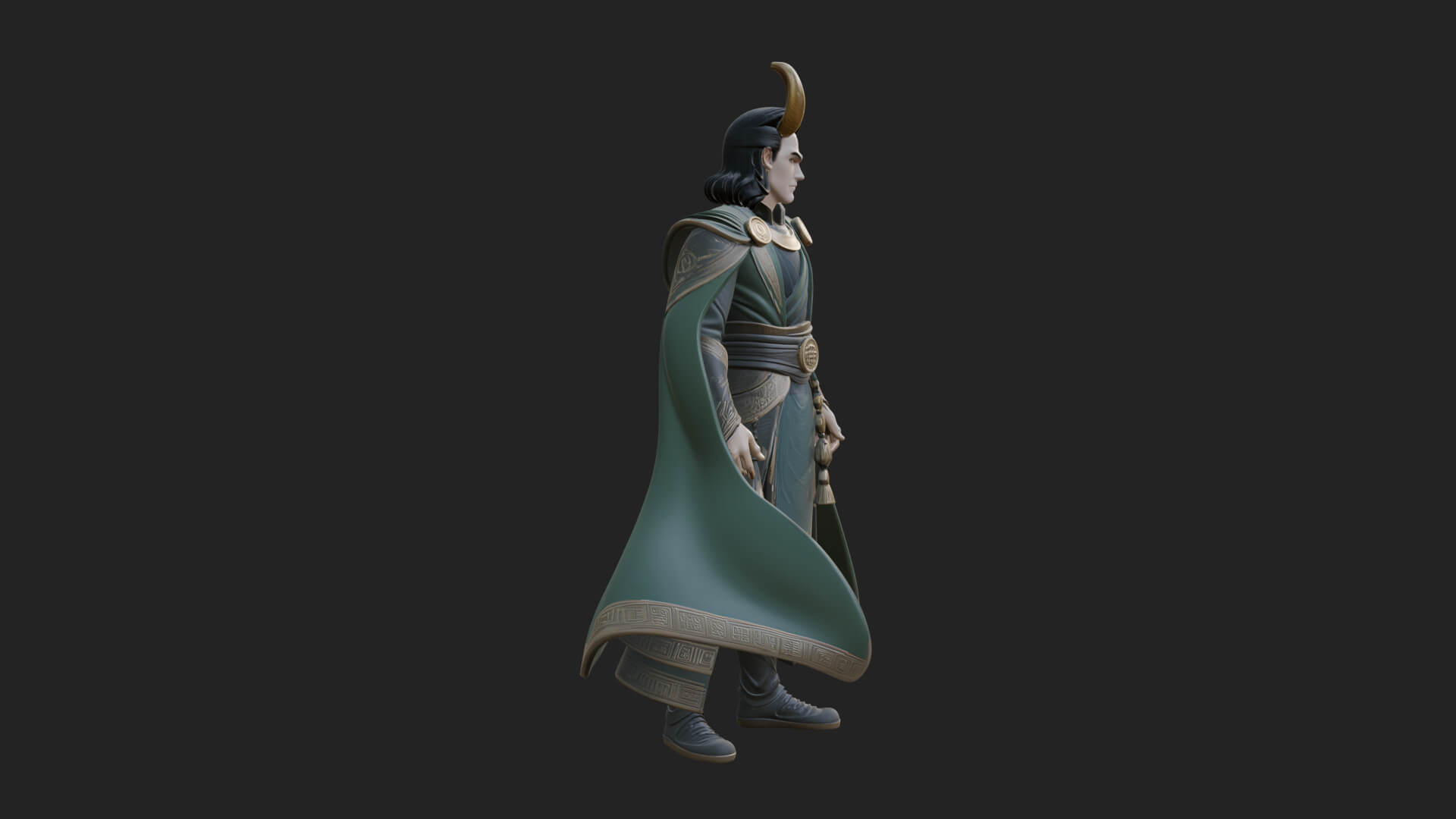 Horned Trickster God Statue Design 7 3D Print Model 3D Model