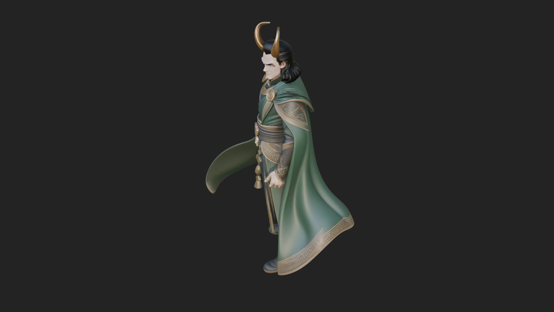 Horned Trickster God Statue Design 7 3D Print Model 3D Model